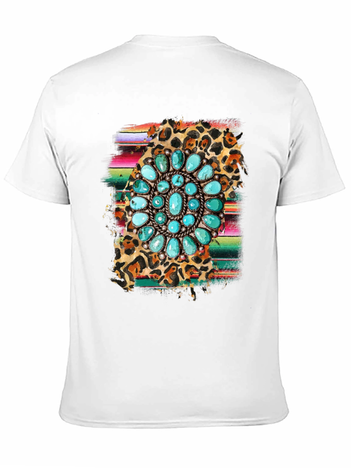 Turquoise Blossom Graphic Tee - Western Style