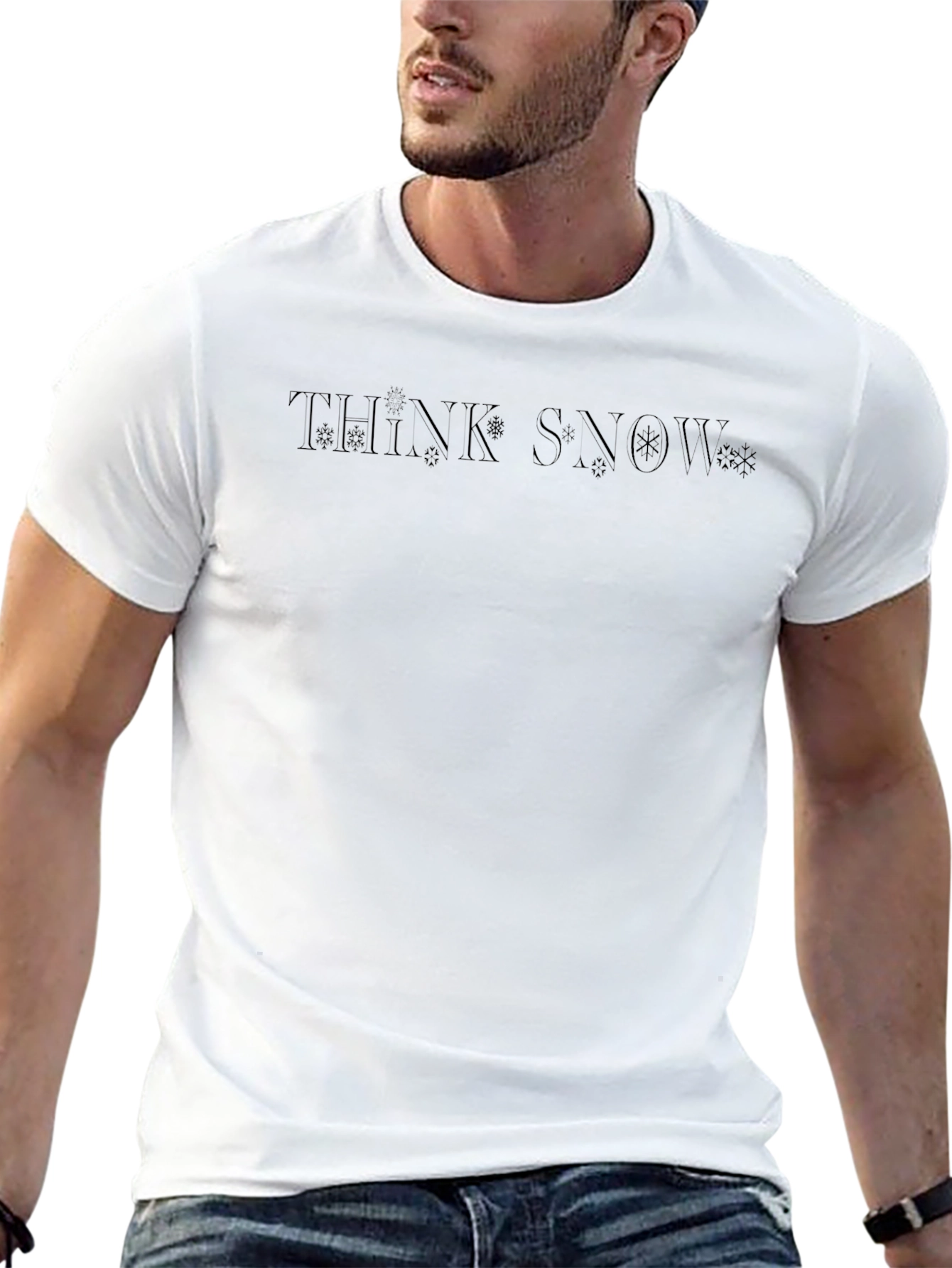 Think Snow Graphic Tee - Black Winter T-Shirt