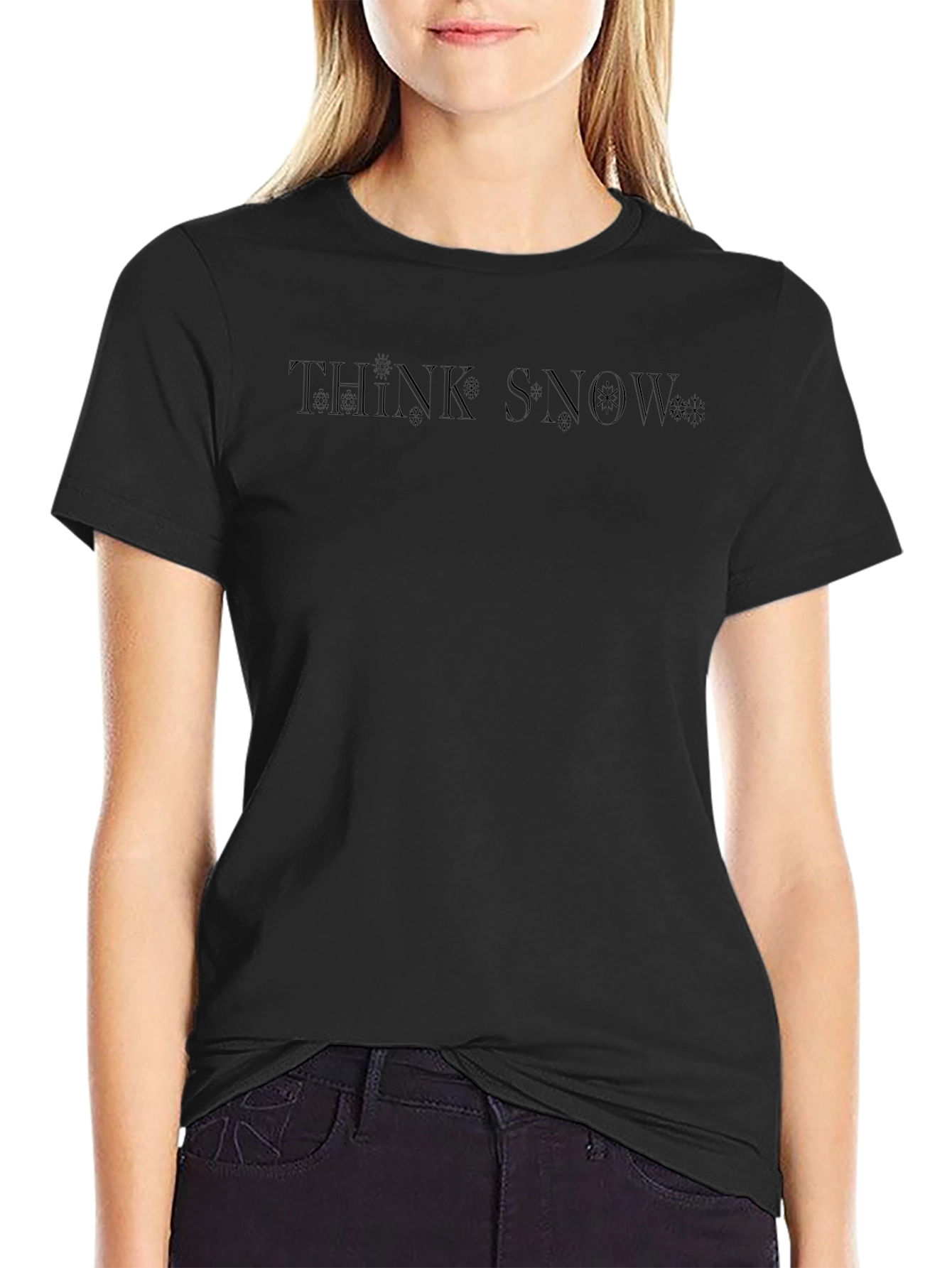 Think Snow Graphic Tee - Black Winter T-Shirt