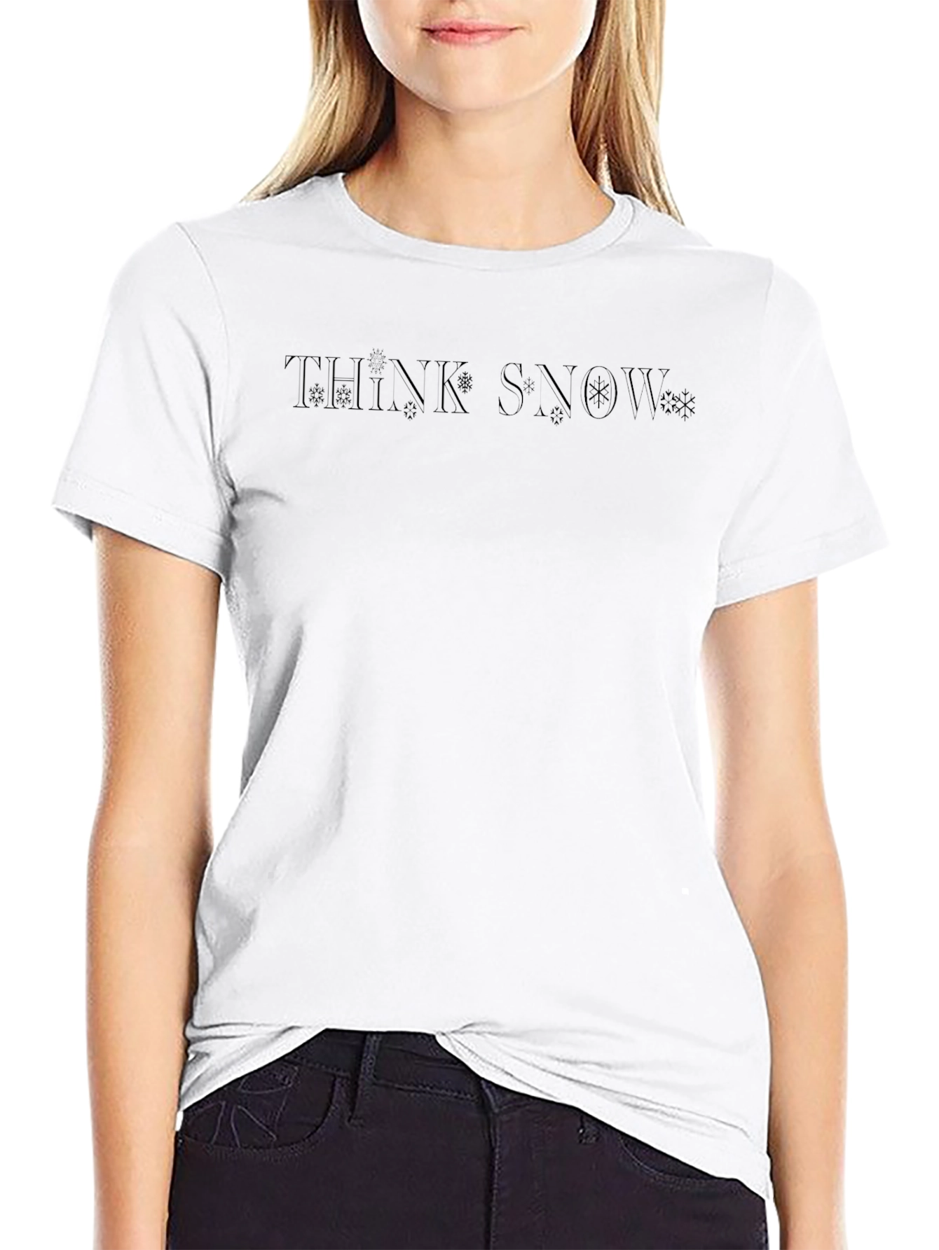Think Snow Graphic Tee - Black Winter T-Shirt