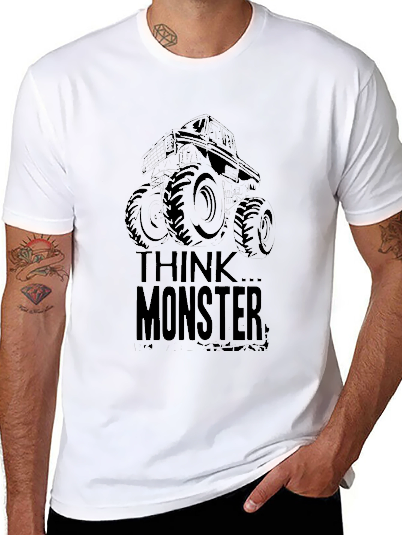 Think Monster Truck T-Shirt - Black Cotton Tee