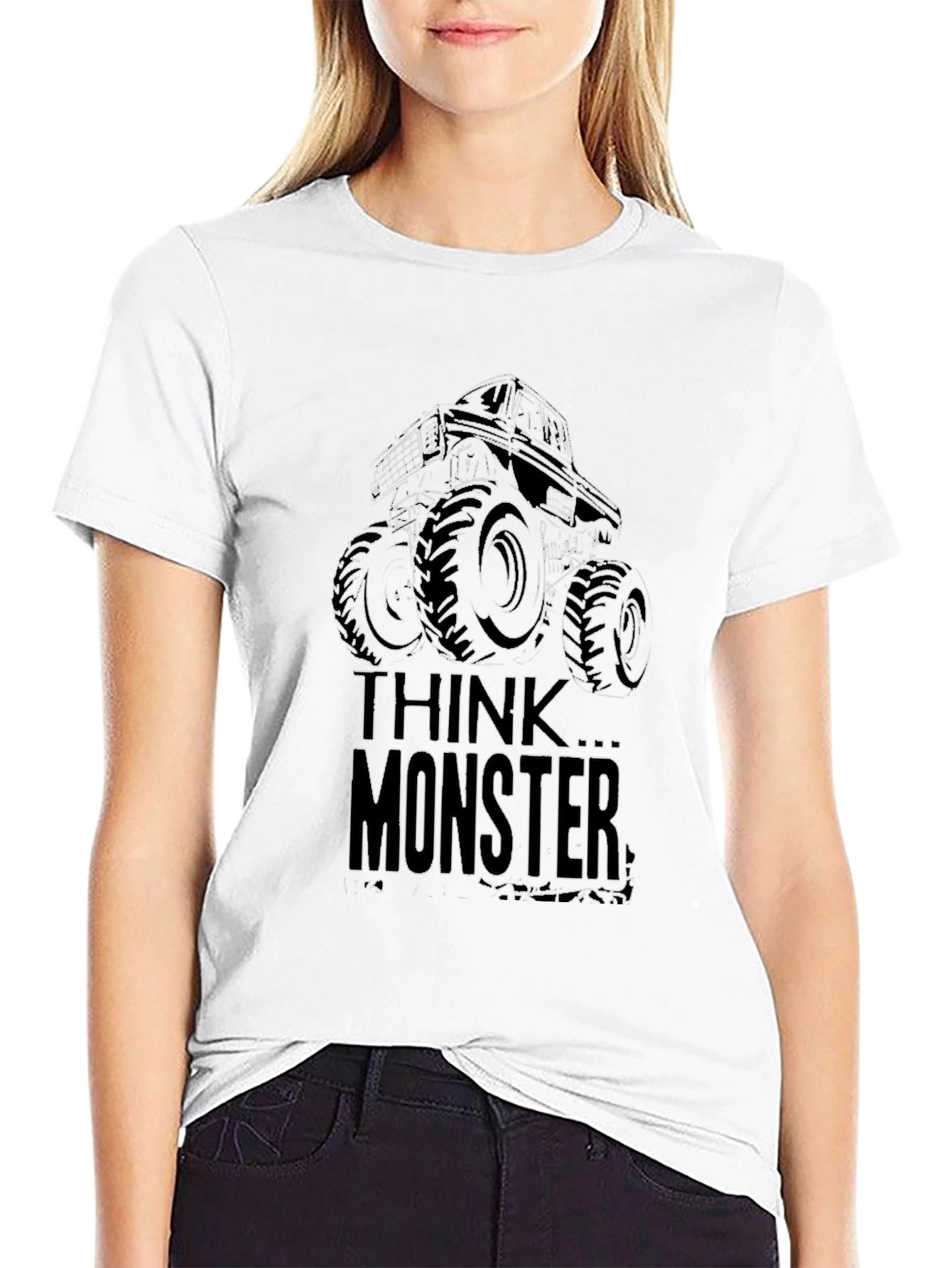 Think Monster Truck T-Shirt - Black Cotton Tee
