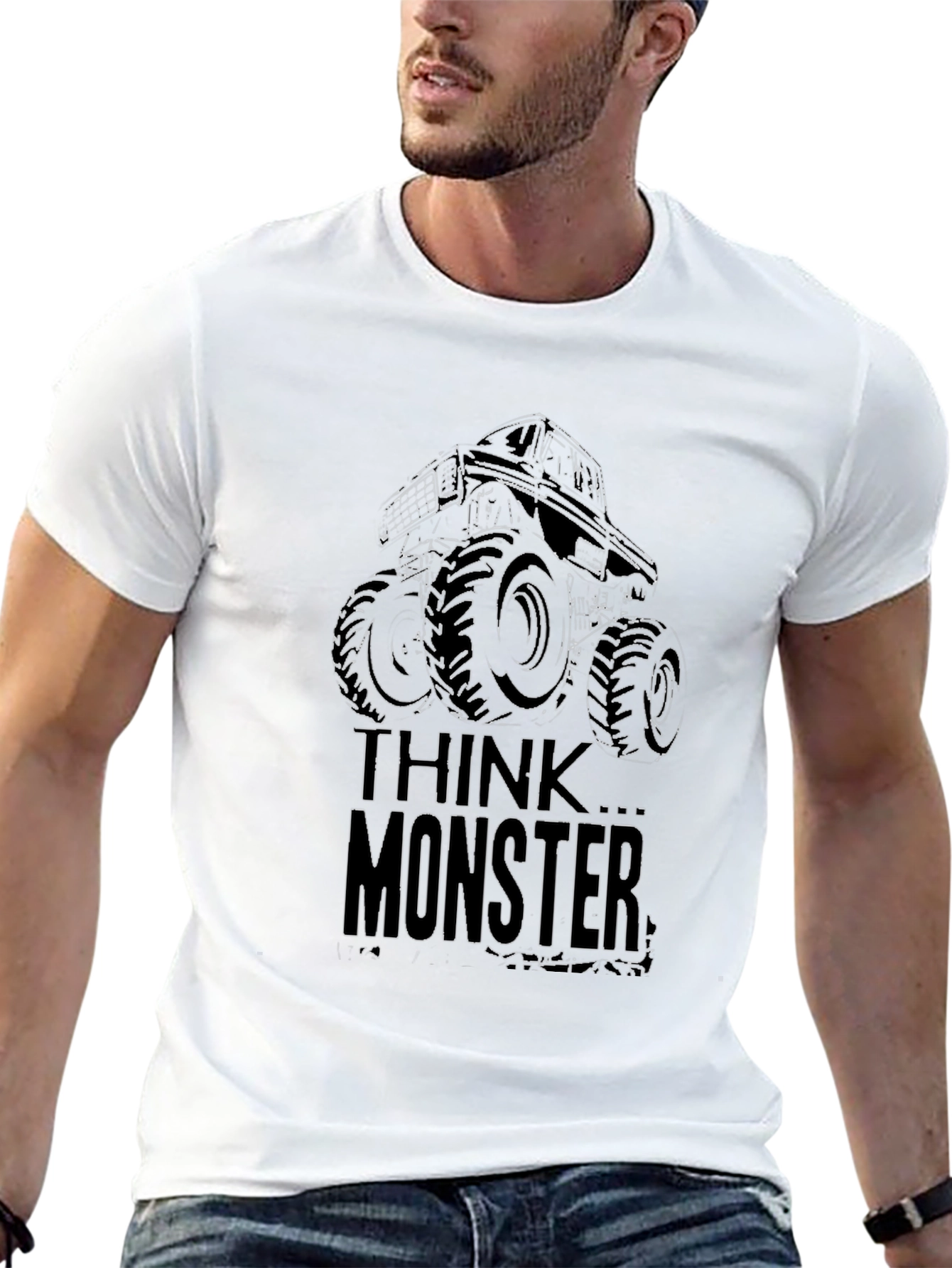 Think Monster Truck T-Shirt - Black Cotton Tee