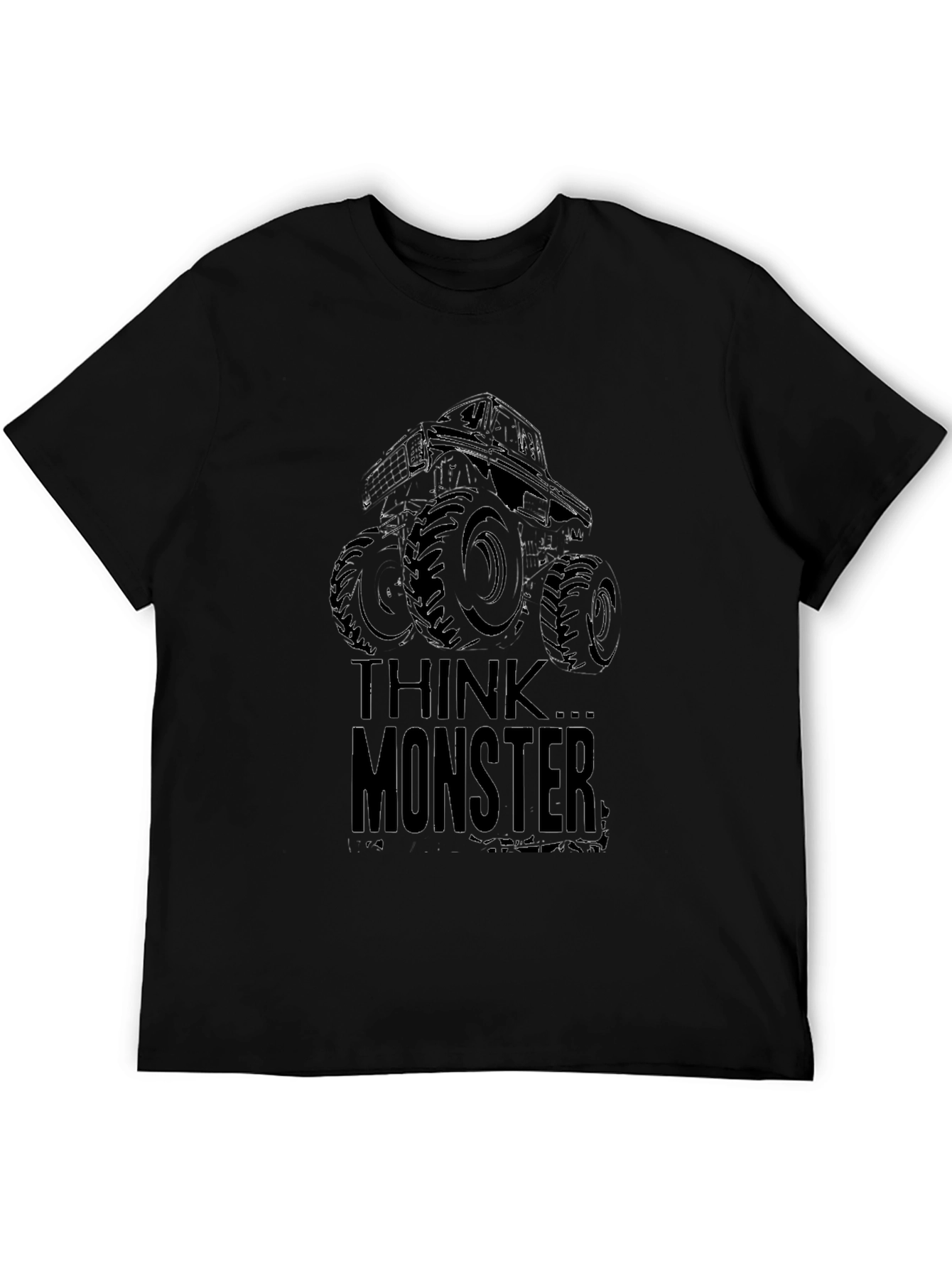 Think Monster Truck T-Shirt - Black Cotton Tee