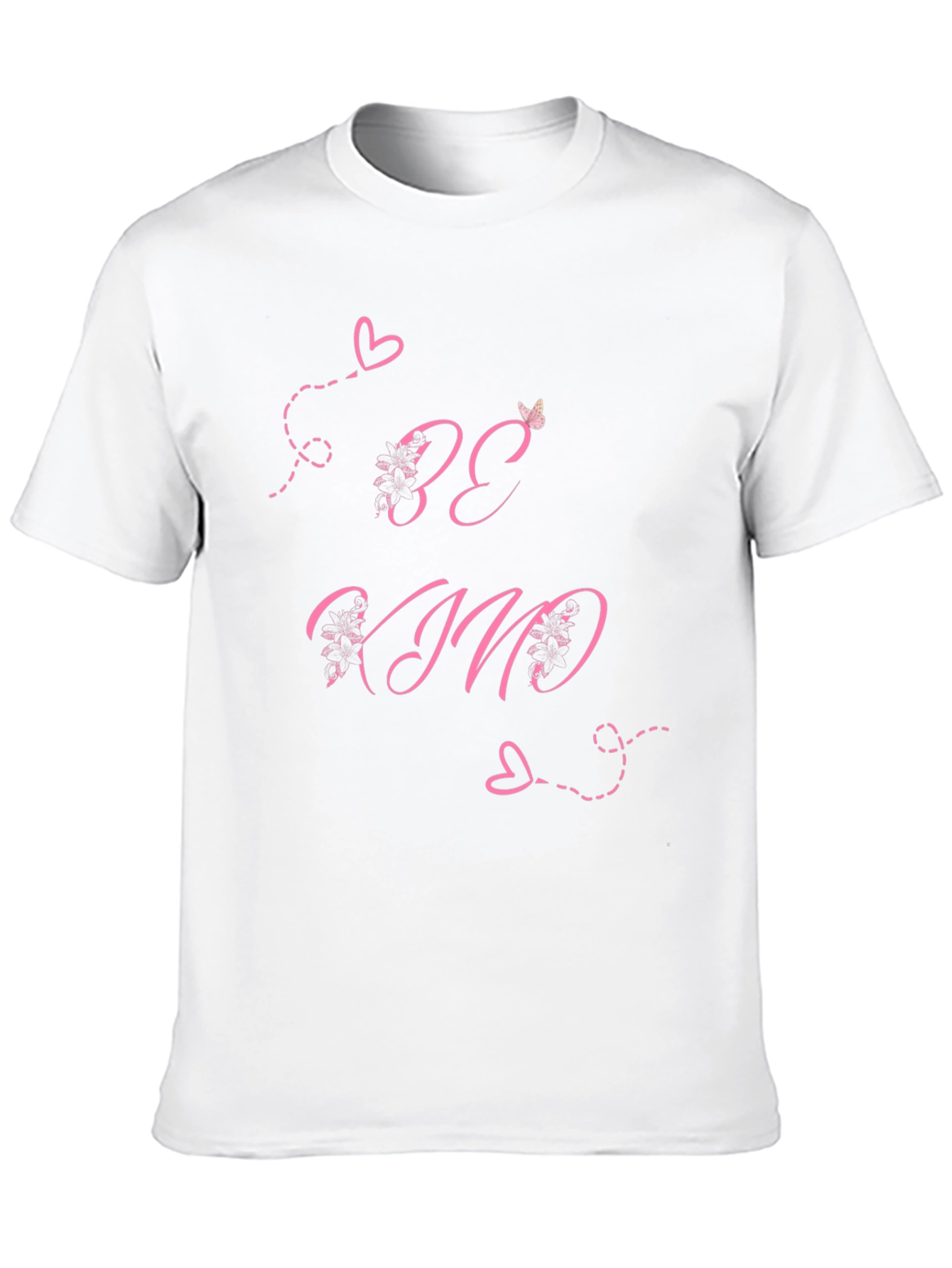 Be Kind Black T-Shirt with Pink Heart Details
