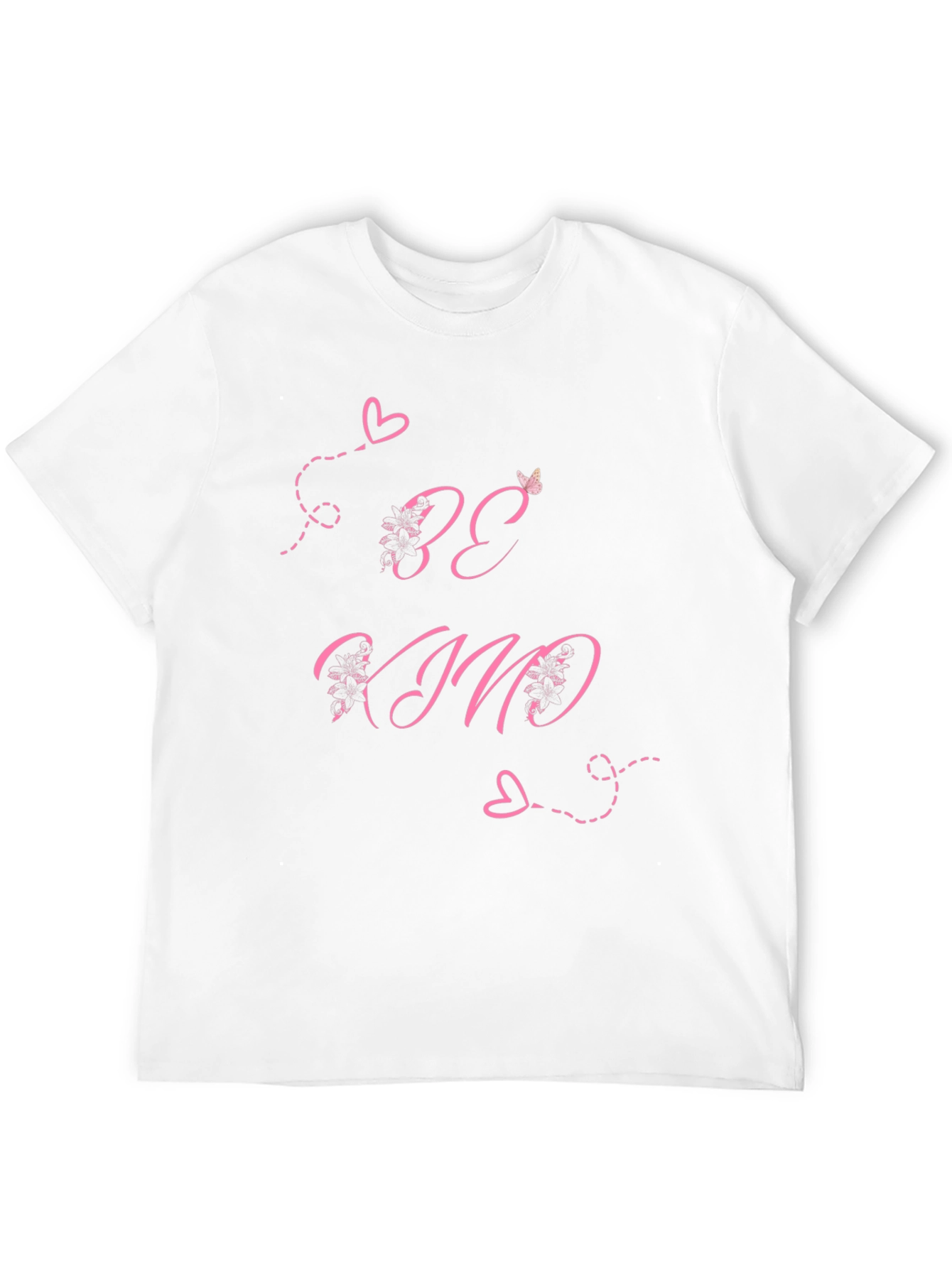 Be Kind Black T-Shirt with Pink Heart Details