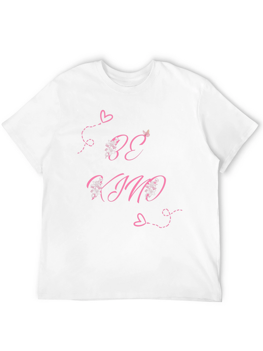Be Kind Black T-Shirt with Pink Heart Details