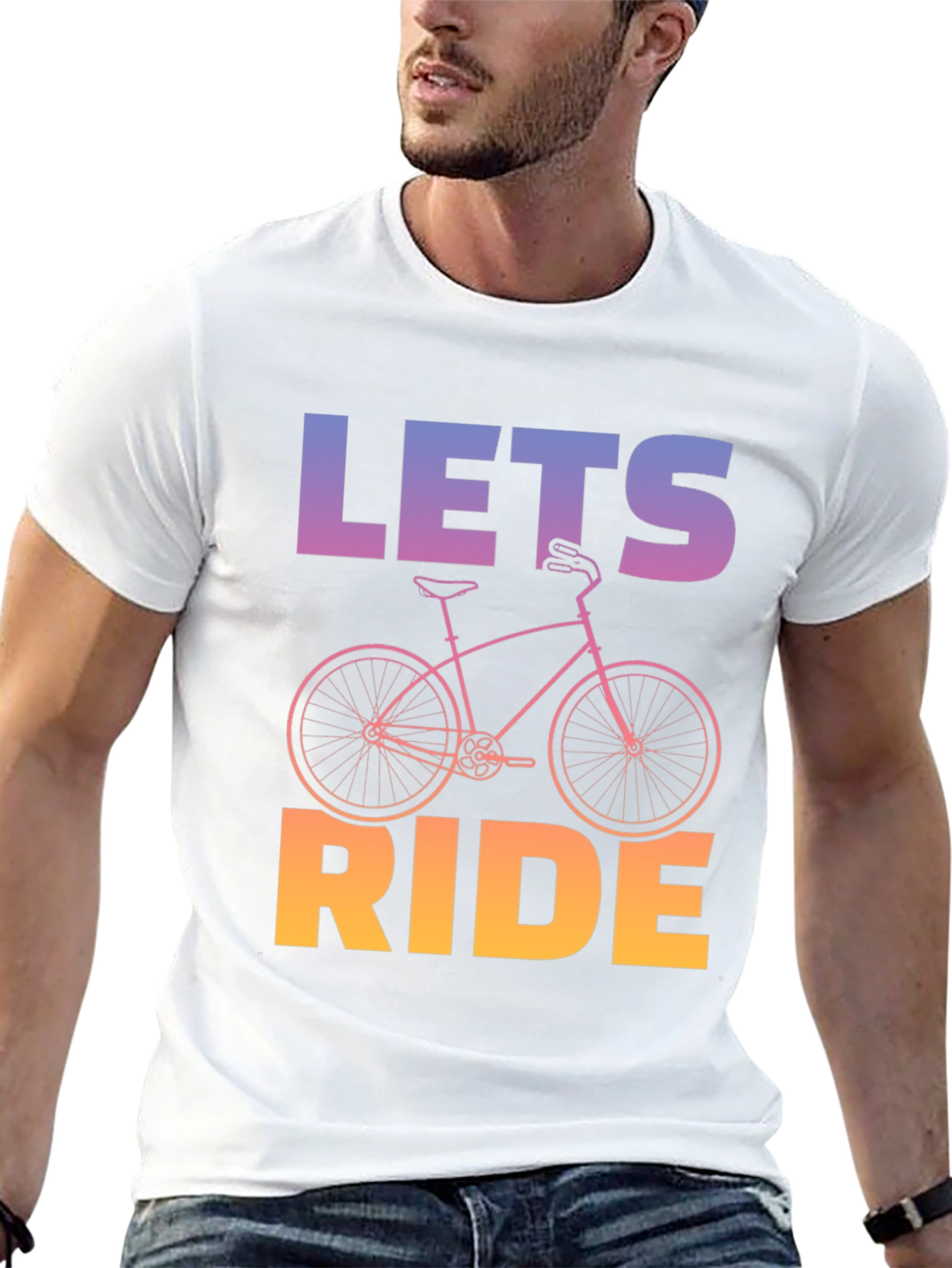 Lets Ride Bicycle Graphic Tee - Black