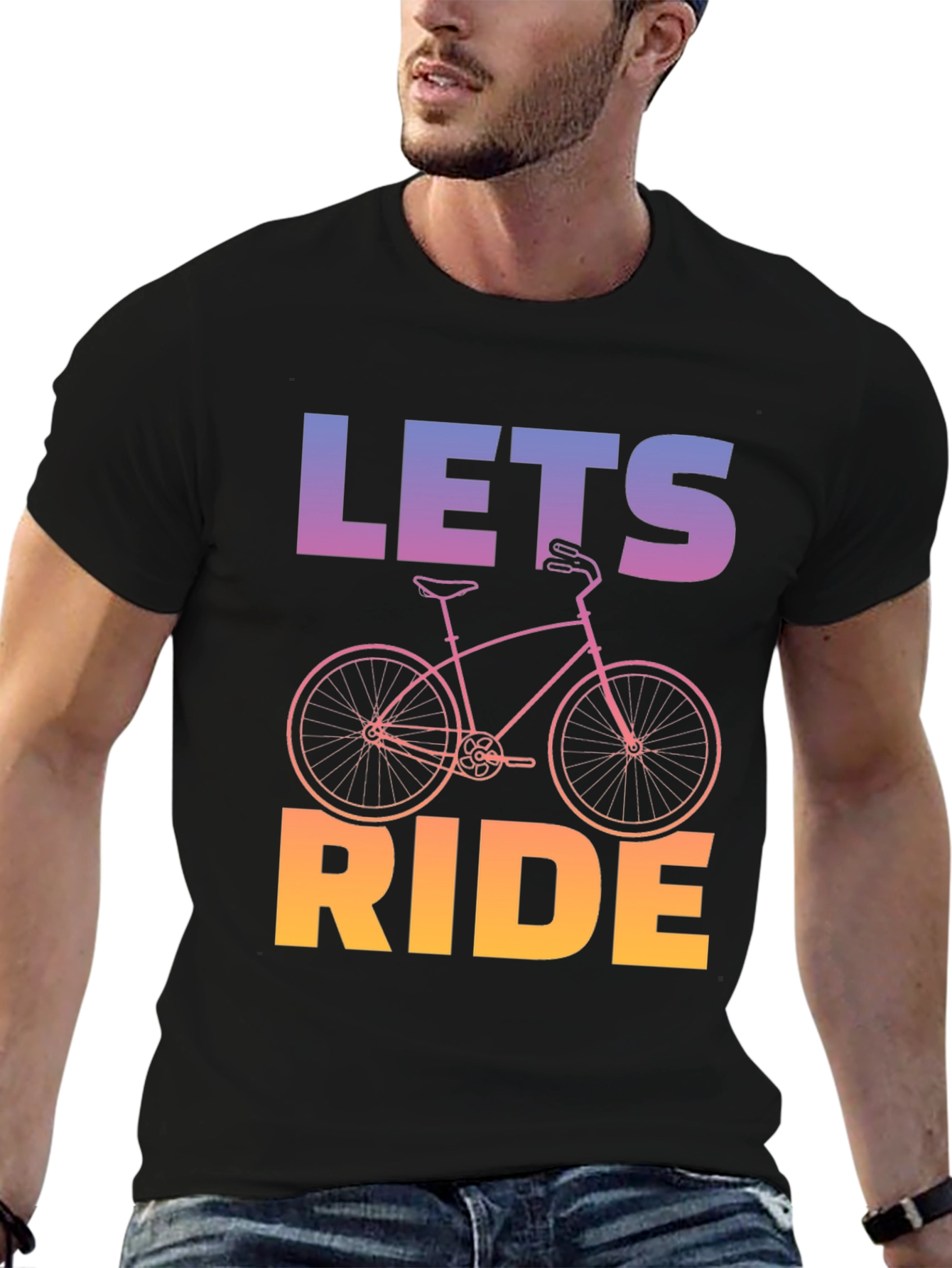 Lets Ride Bicycle Graphic Tee - Black