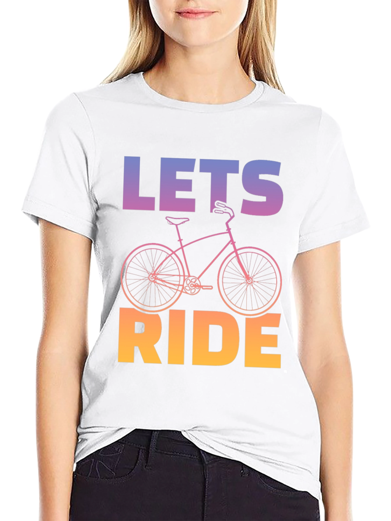 Lets Ride Bicycle Graphic Tee - Black