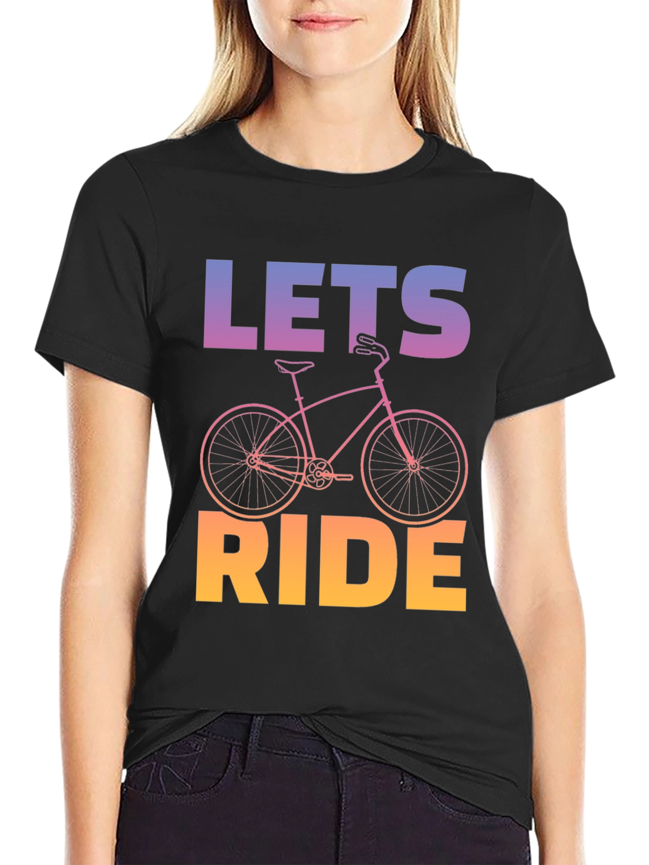 Lets Ride Bicycle Graphic Tee - Black