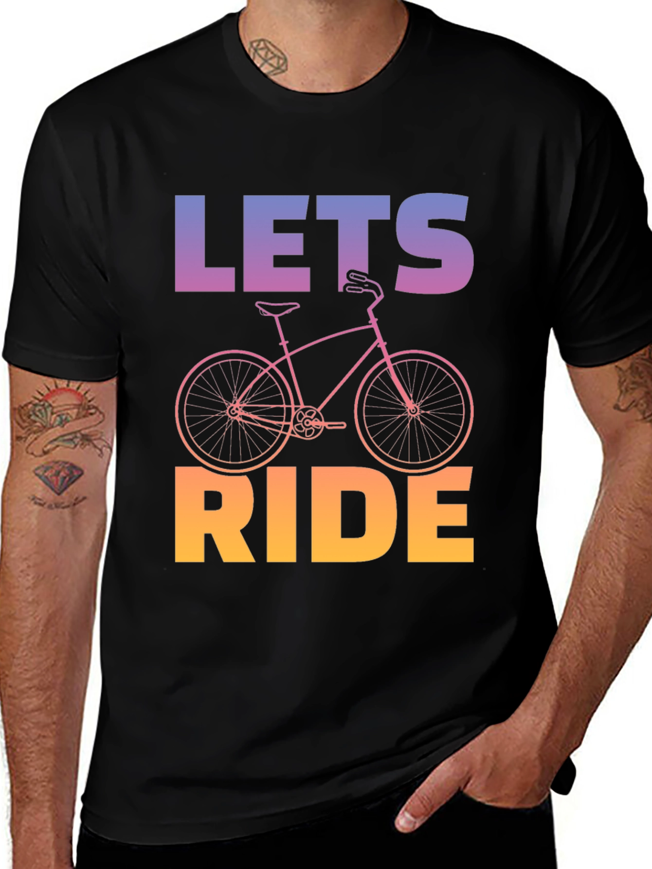 Lets Ride Bicycle Graphic Tee - Black