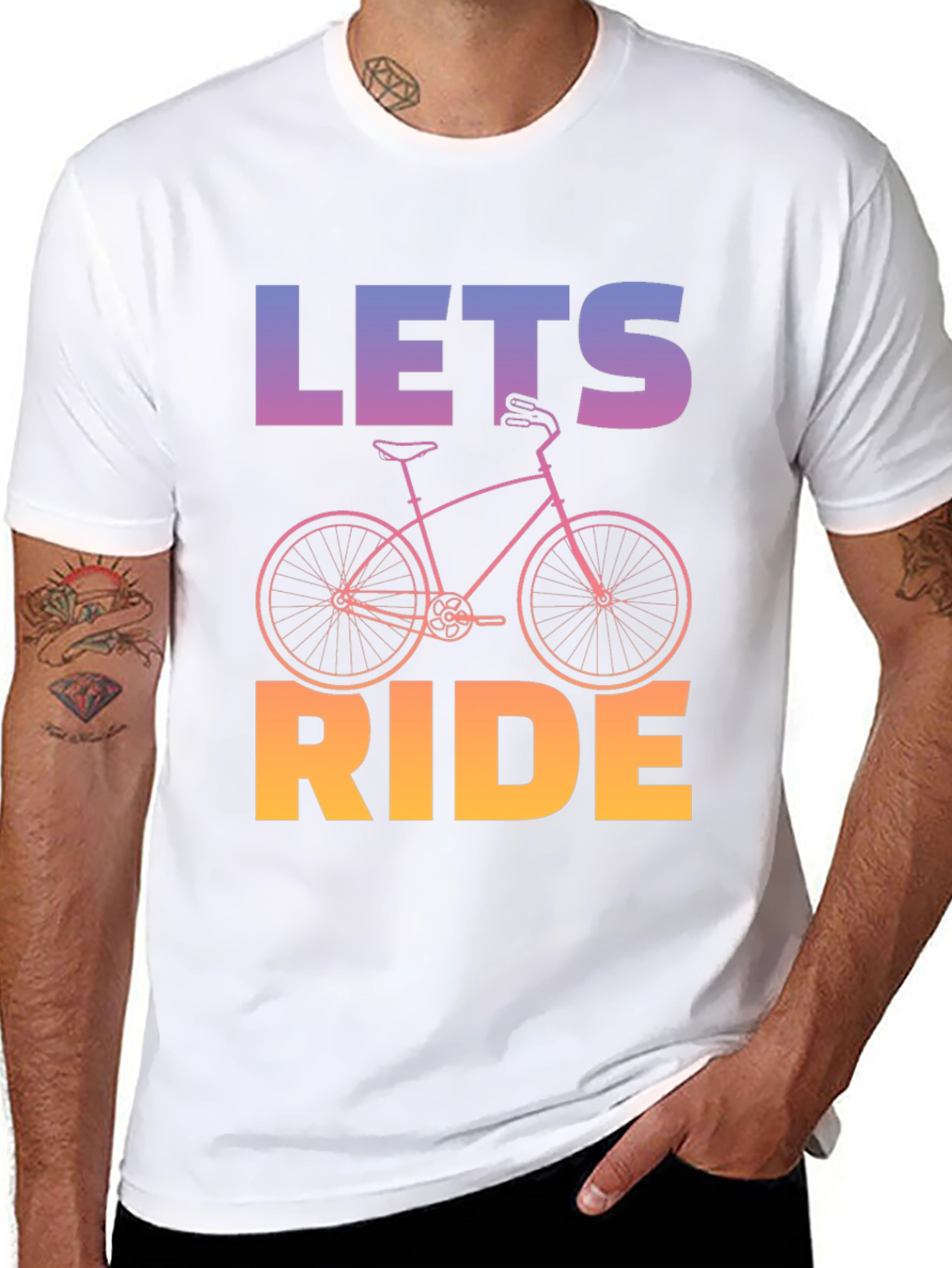 Lets Ride Bicycle Graphic Tee - Black