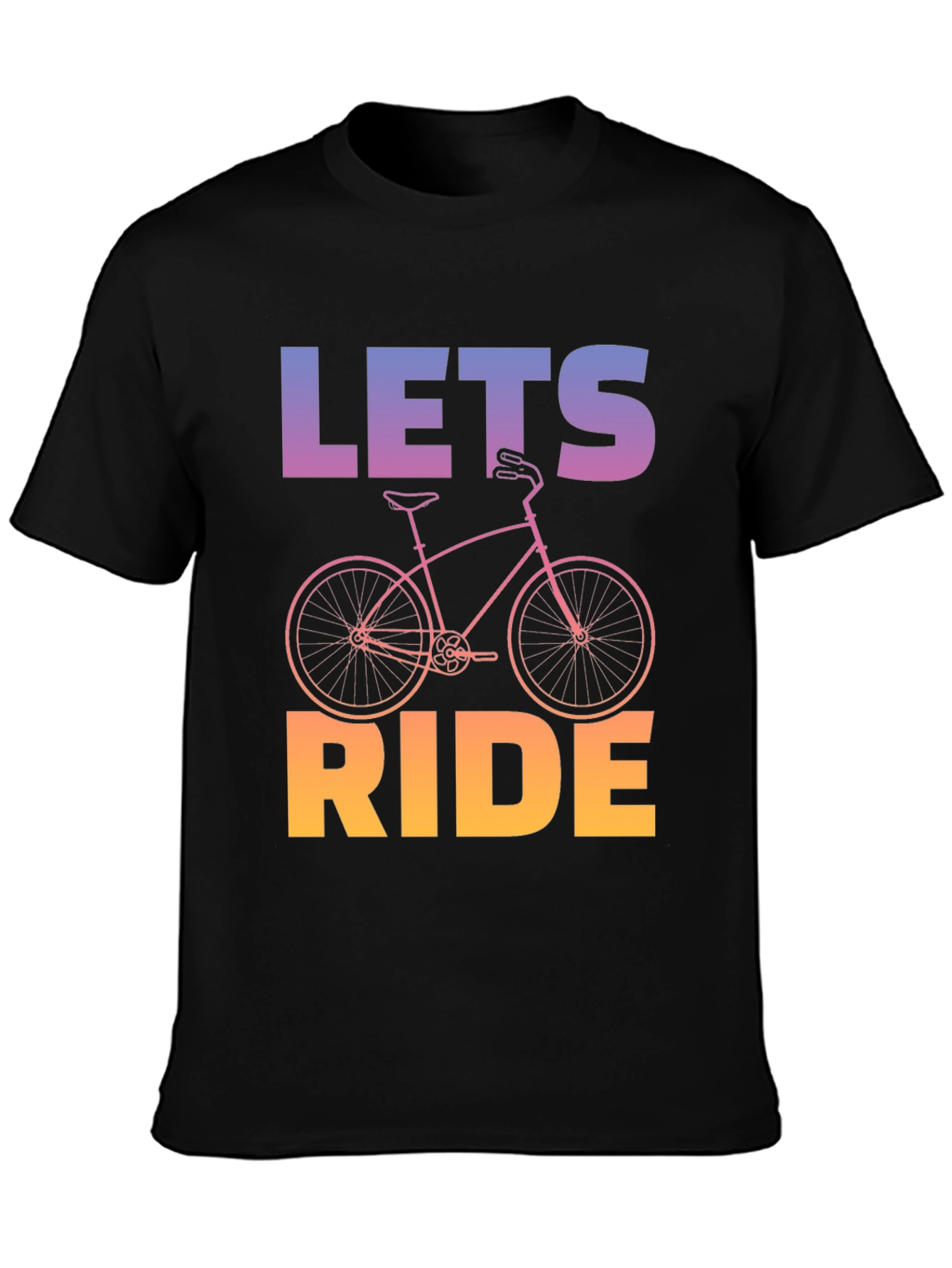 Lets Ride Bicycle Graphic Tee - Black