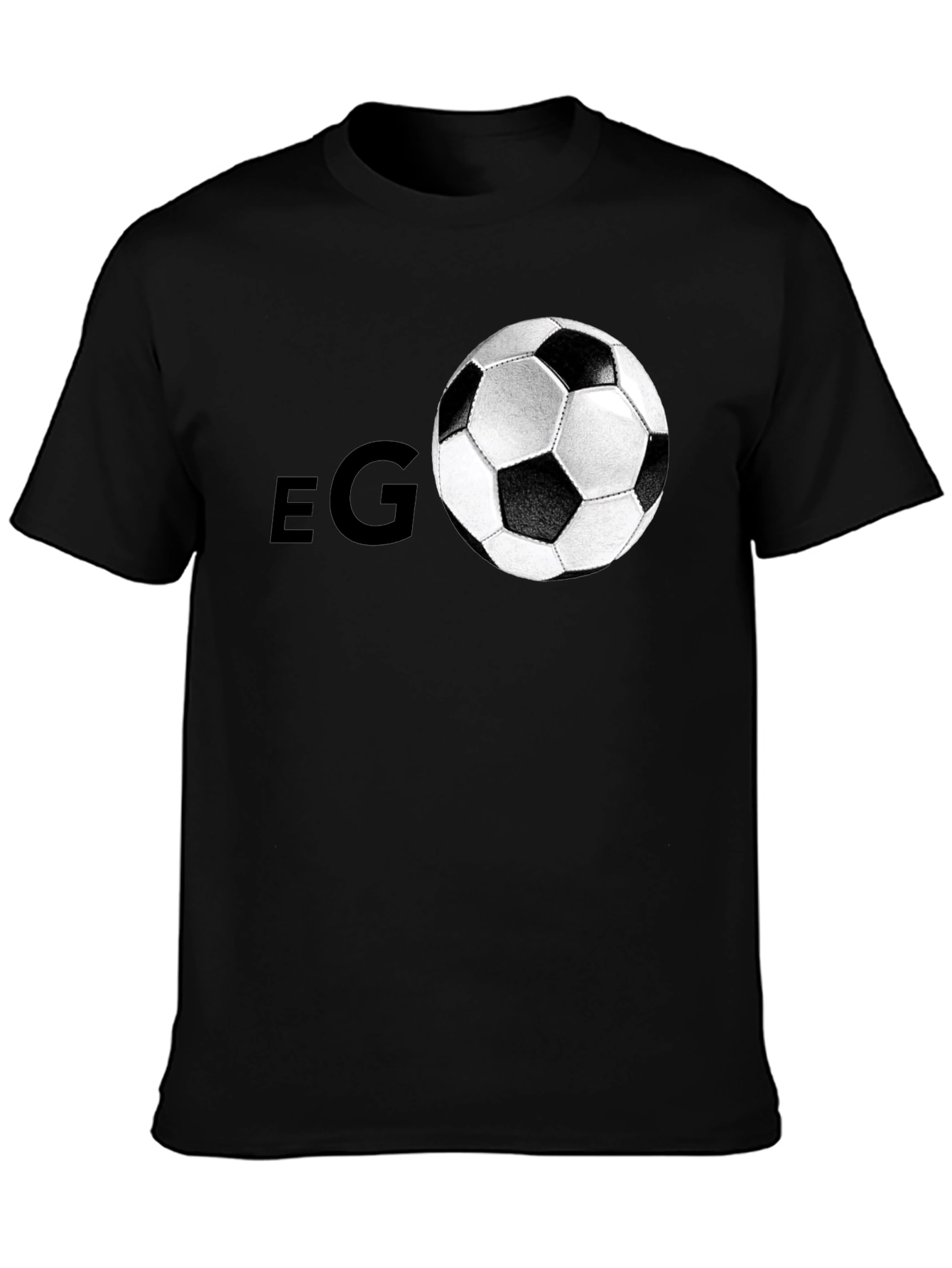 Mens Soccer Ball Graphic Black T-Shirt