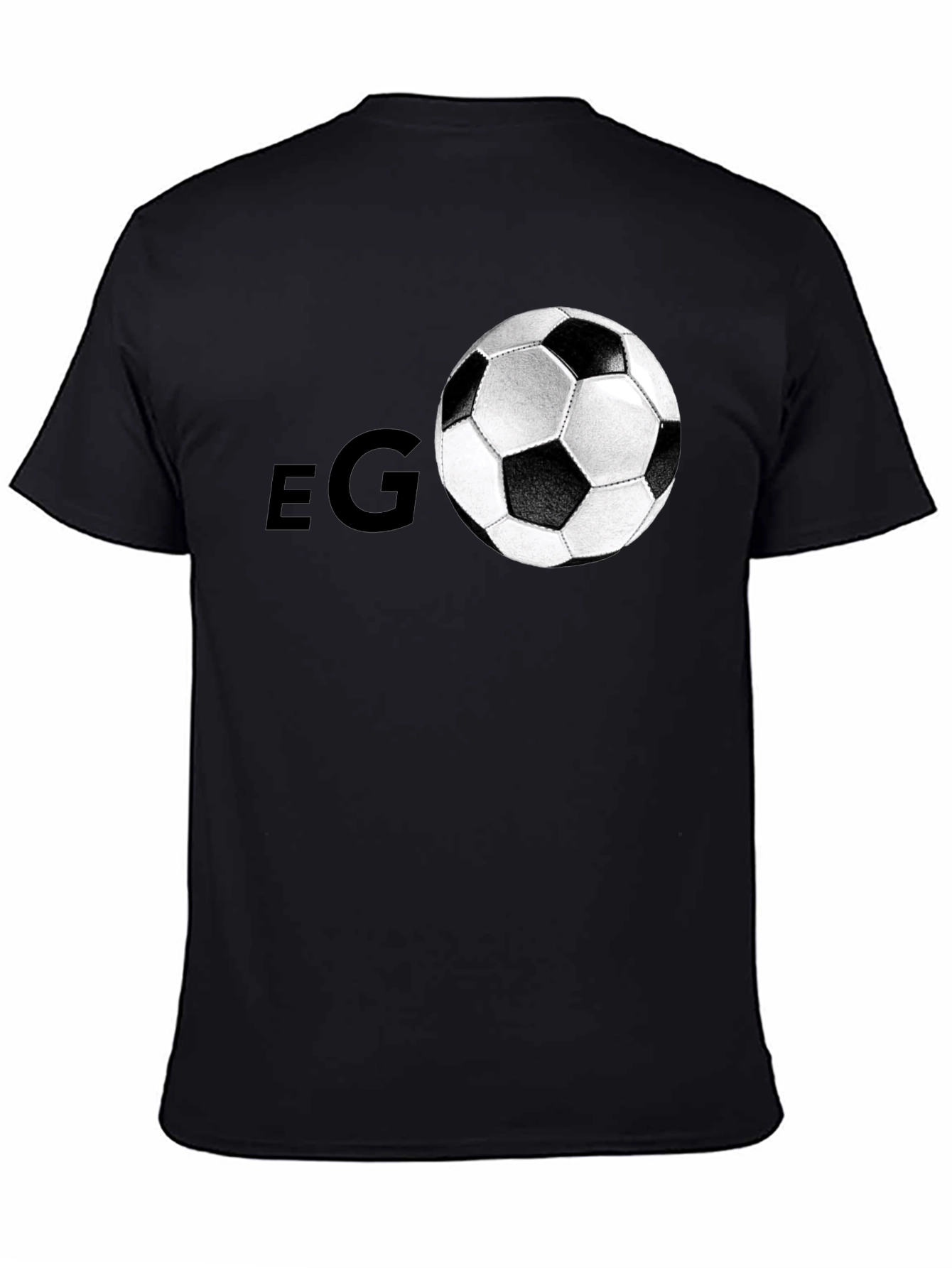 Mens Soccer Ball Graphic Black T-Shirt