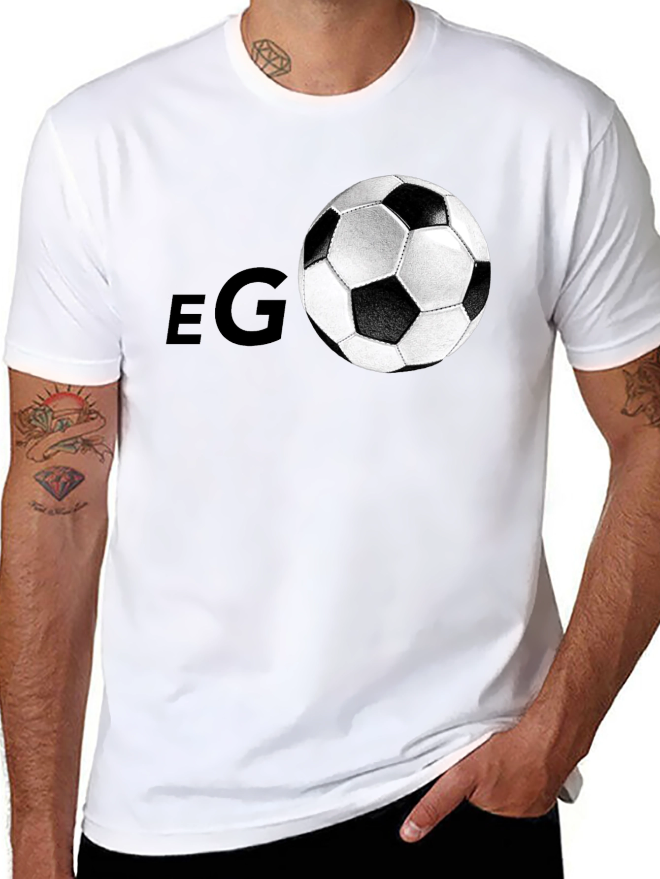 Mens Soccer Ball Graphic Black T-Shirt