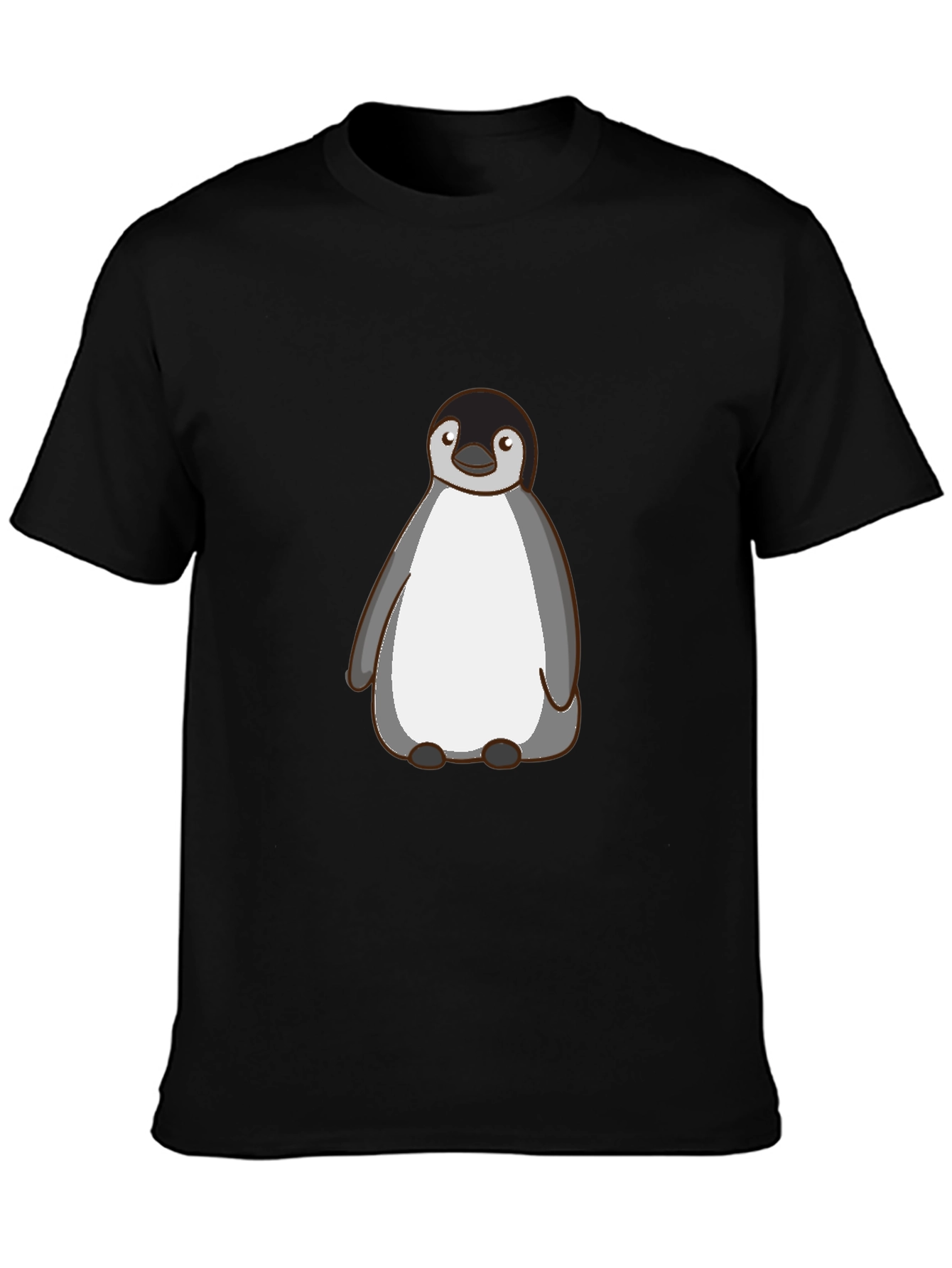 Cute Penguin Graphic T-Shirt - Mens Black Tee