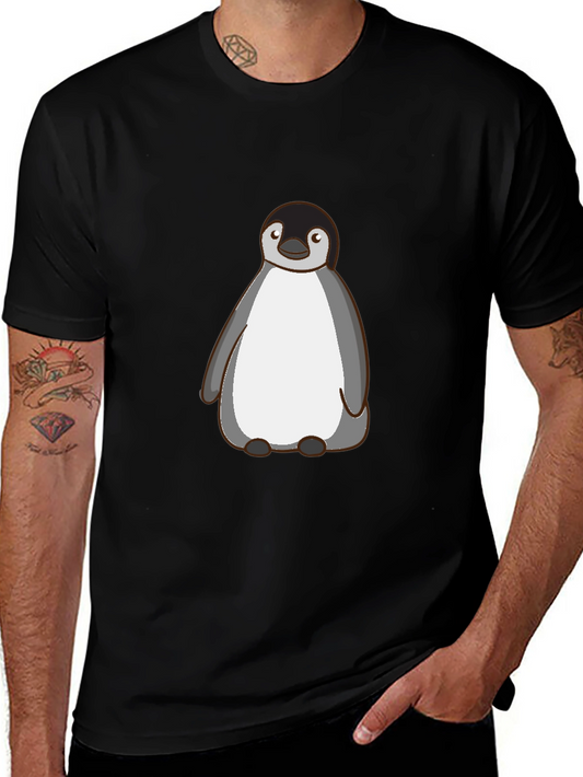 Cute Penguin Graphic T-Shirt - Mens Black Tee