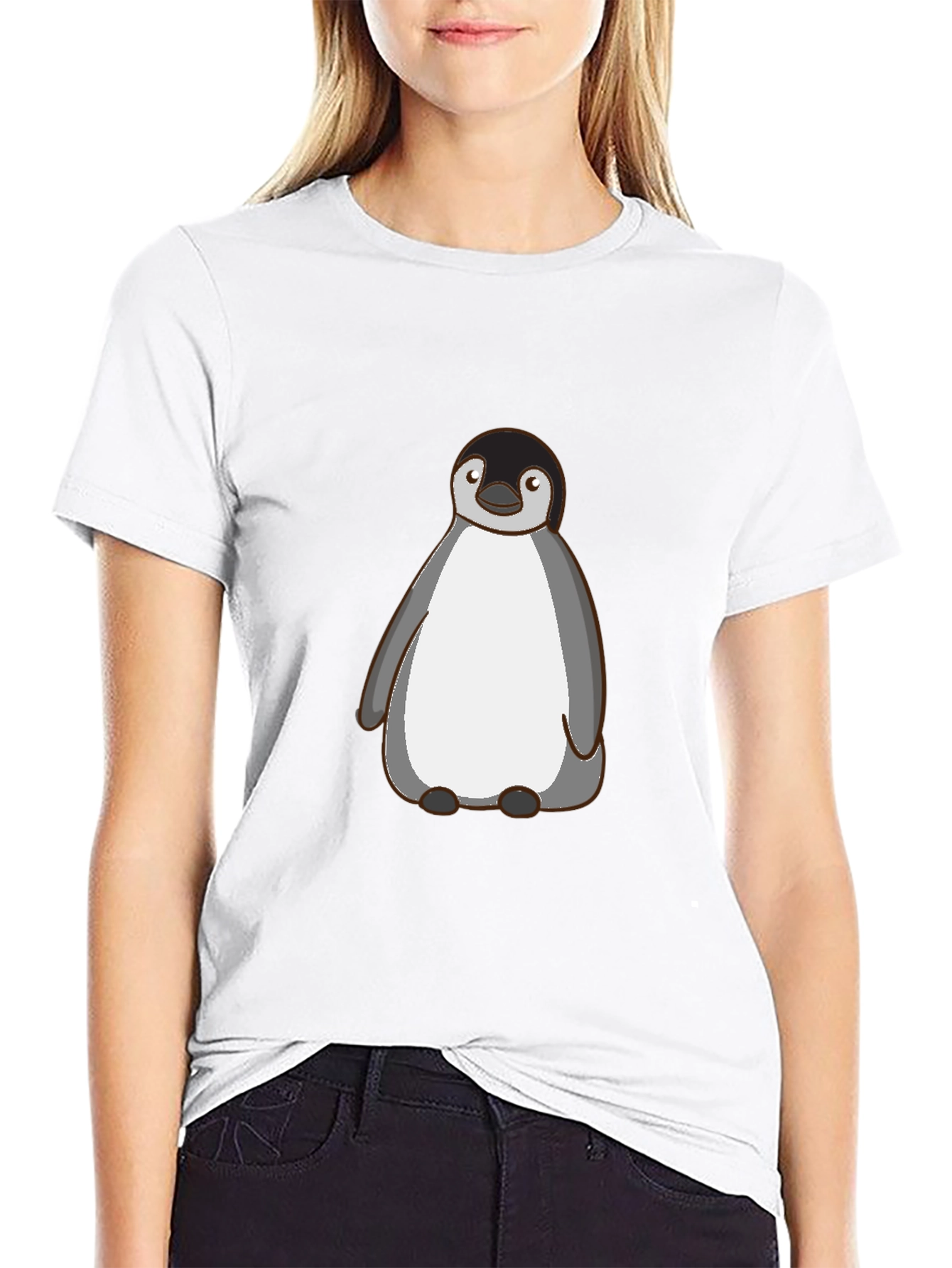 Cute Penguin Graphic T-Shirt - Mens Black Tee