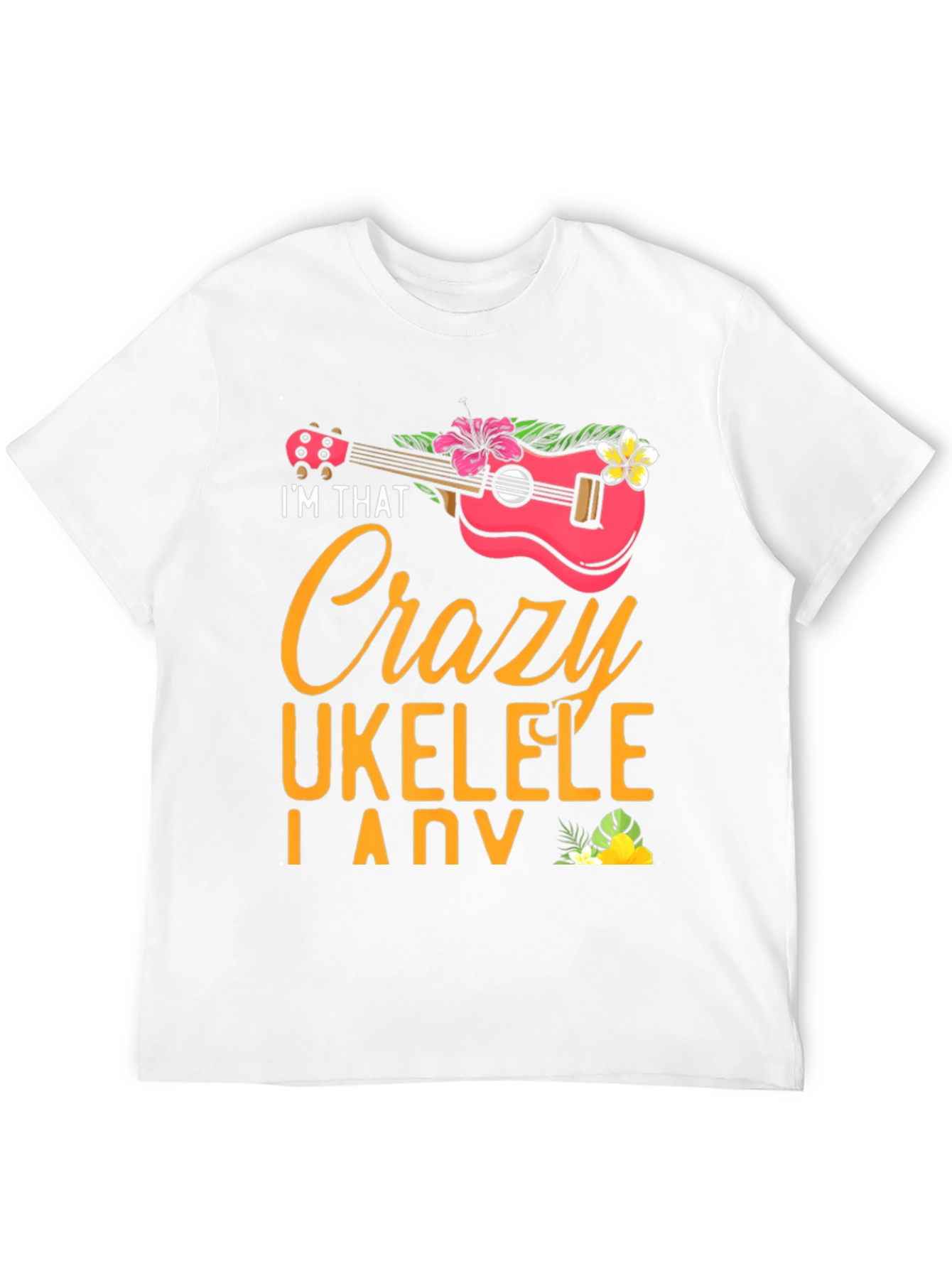 Crazy Ukulele Lady Graphic T-Shirt