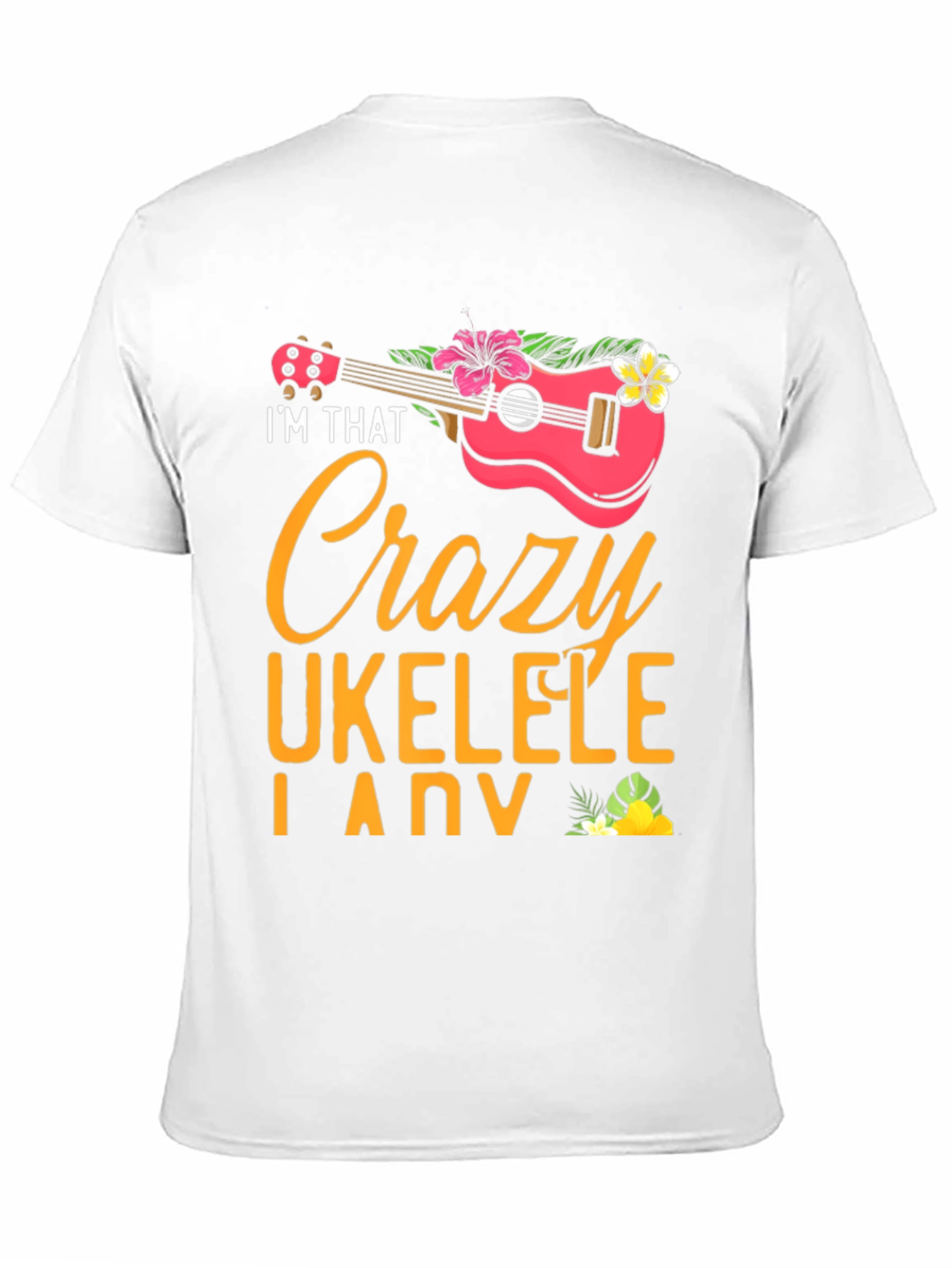 Crazy Ukulele Lady Graphic T-Shirt