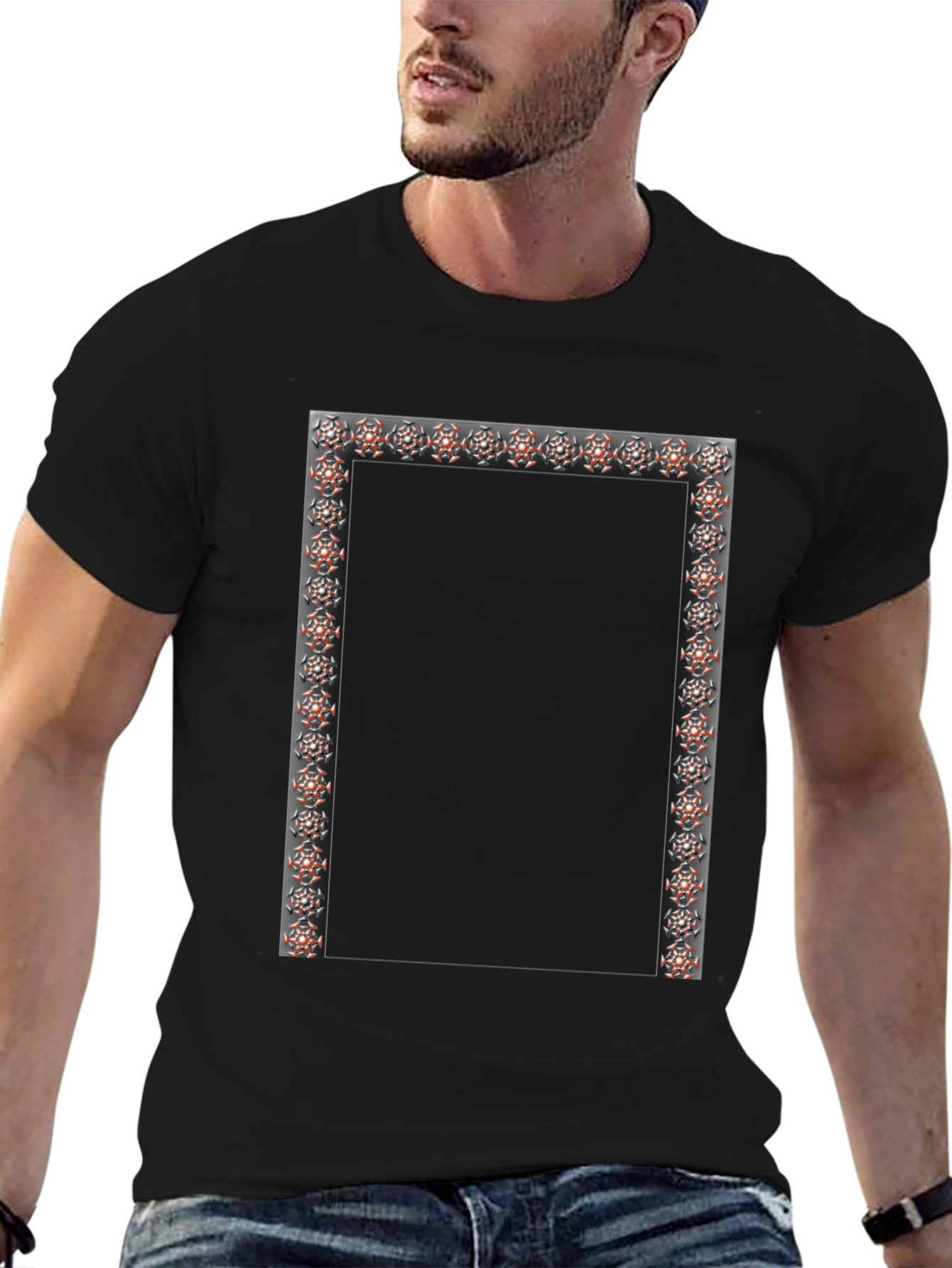 Geometric Frame Black Tee