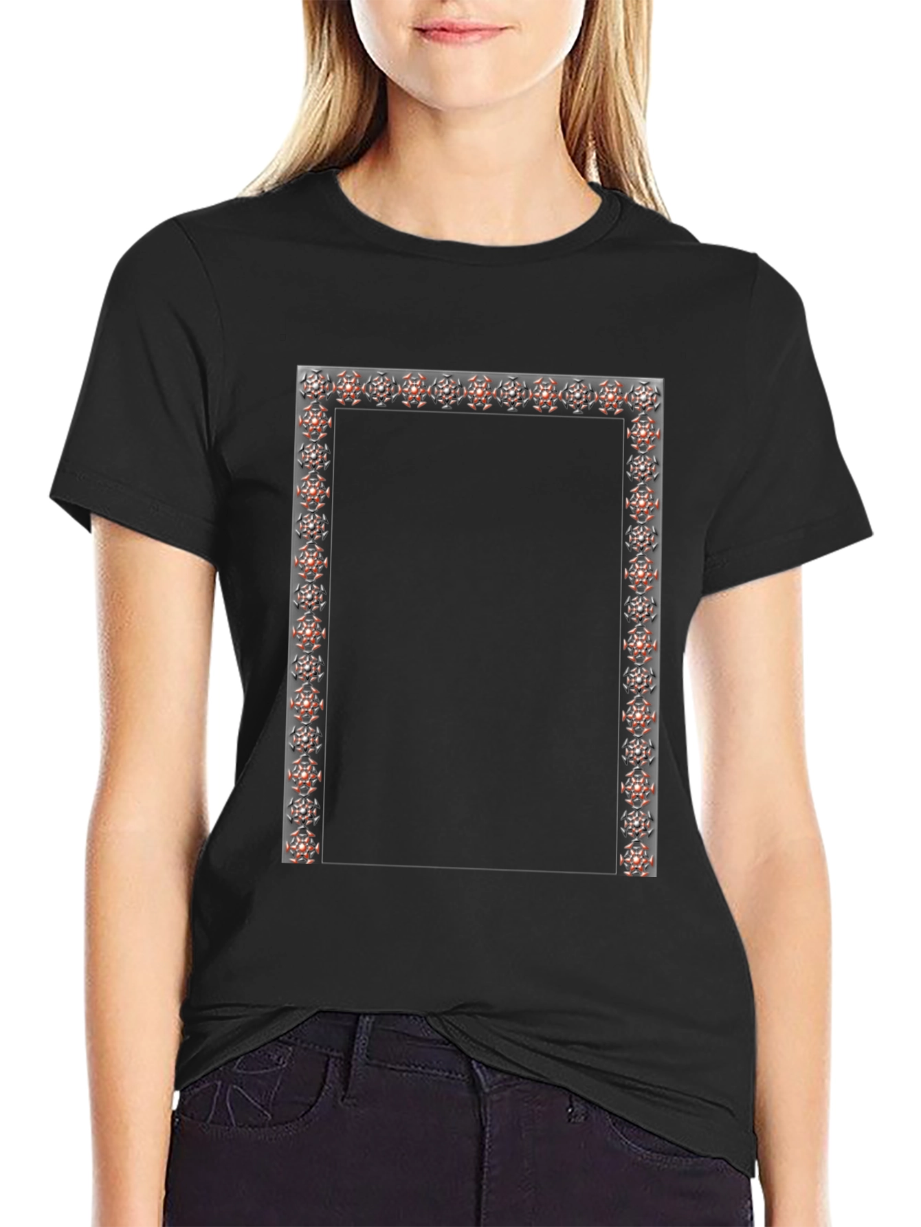 Geometric Frame Black Tee
