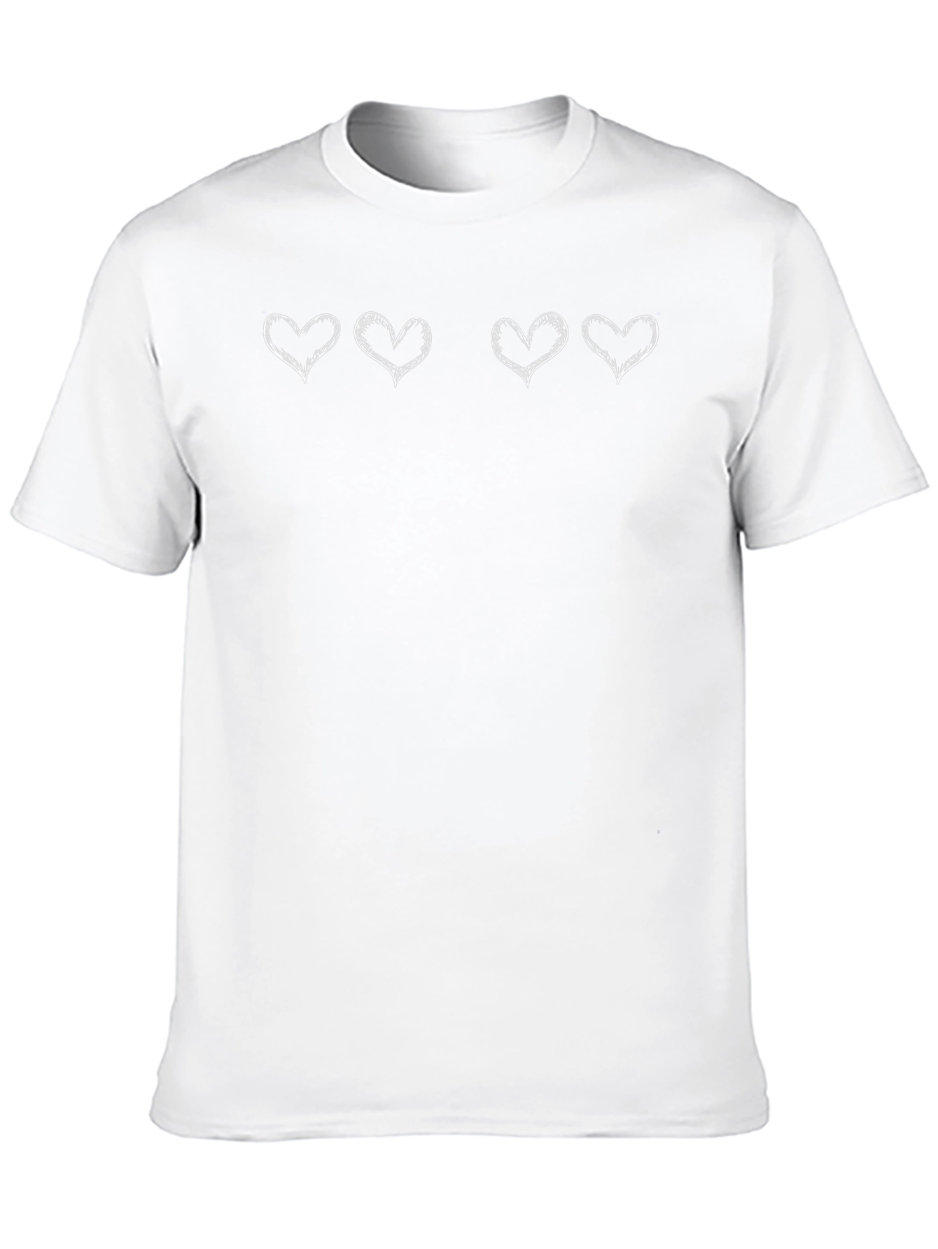 Heart Doodle Graphic Tee - Casual Black T-Shirt