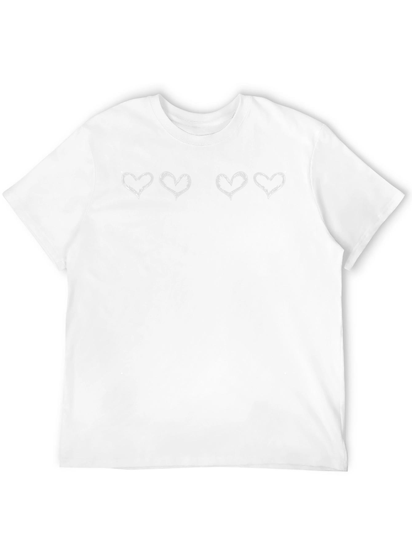 Heart Doodle Graphic Tee - Casual Black T-Shirt