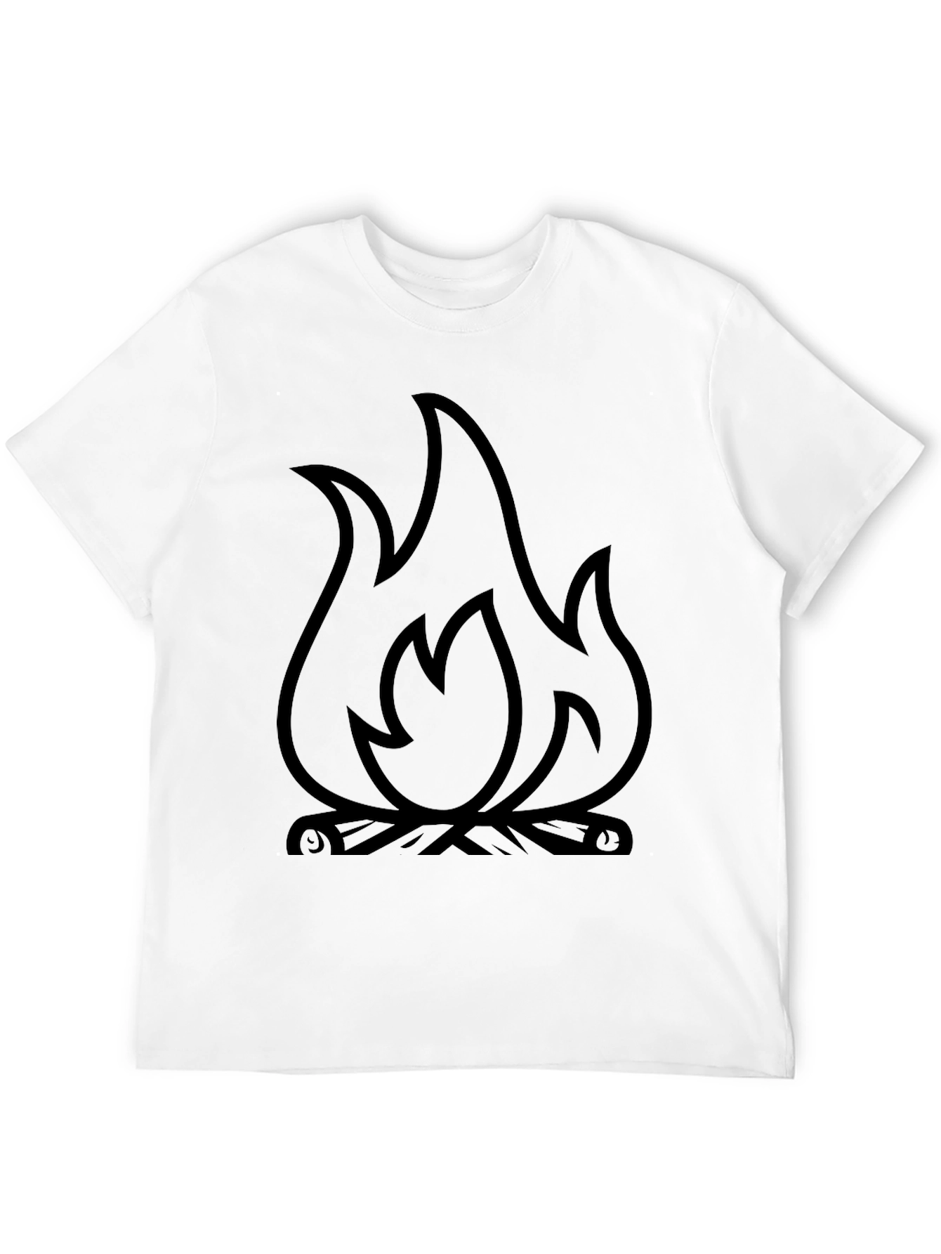 Fire Graphic T-Shirt - Black Cotton Blend Tee