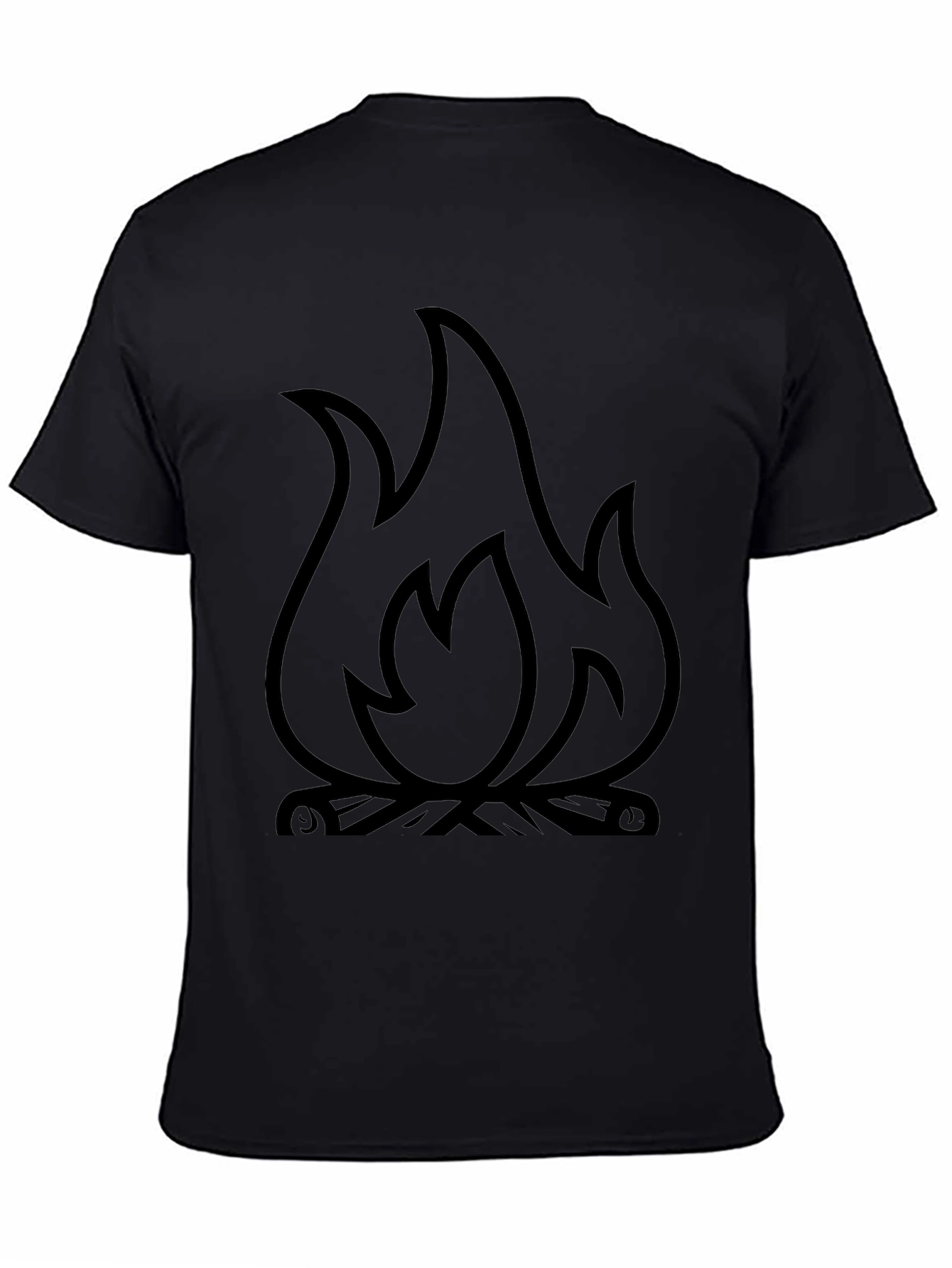 Fire Graphic T-Shirt - Black Cotton Blend Tee