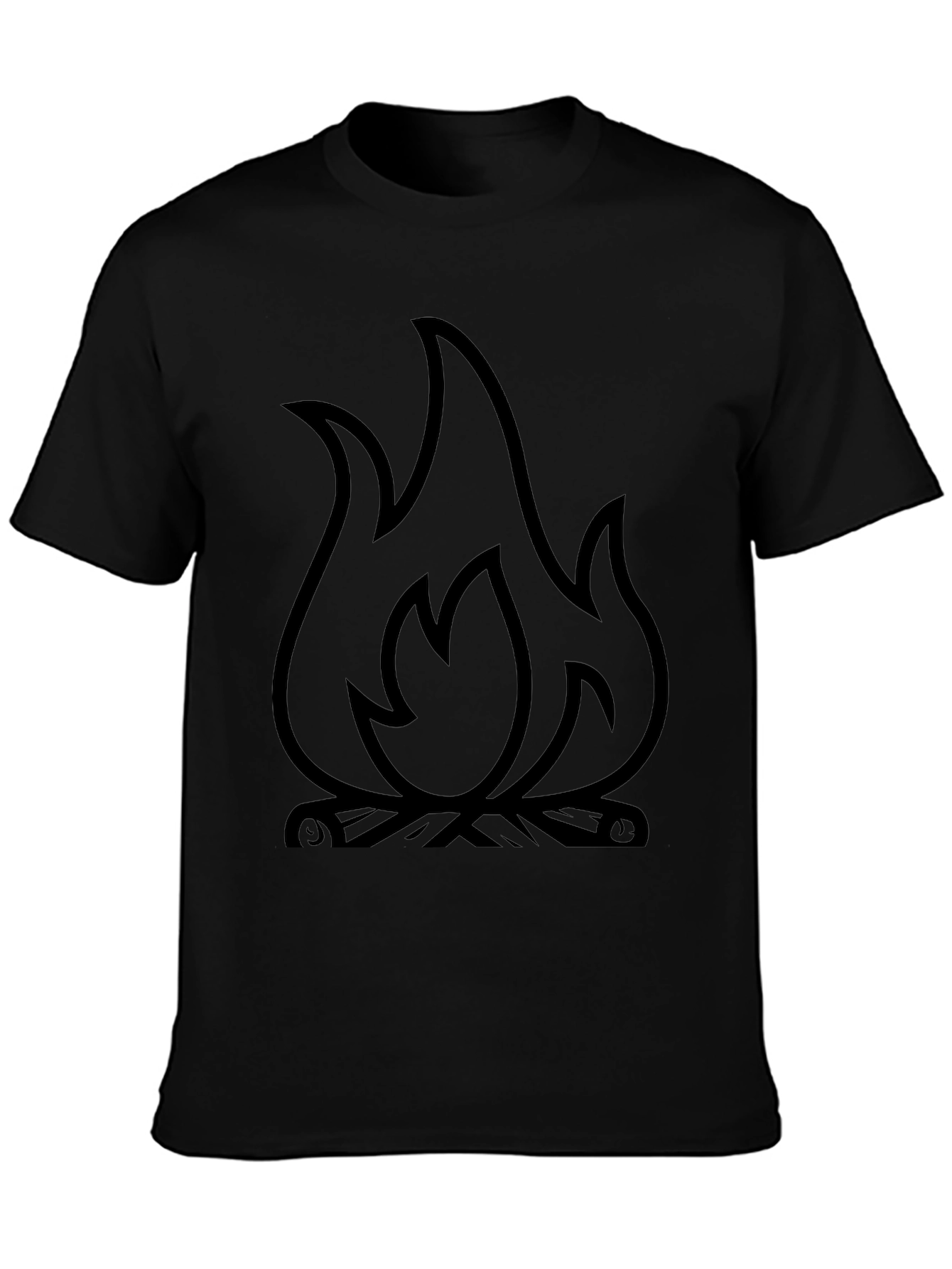 Fire Graphic T-Shirt - Black Cotton Blend Tee