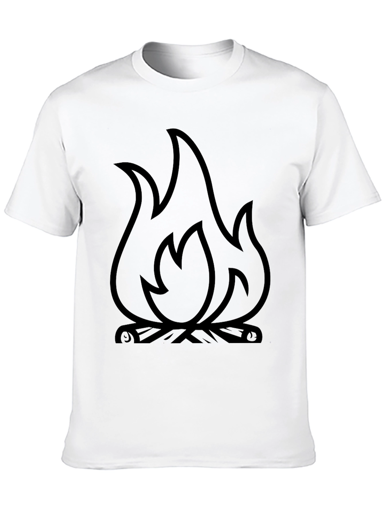Fire Graphic T-Shirt - Black Cotton Blend Tee