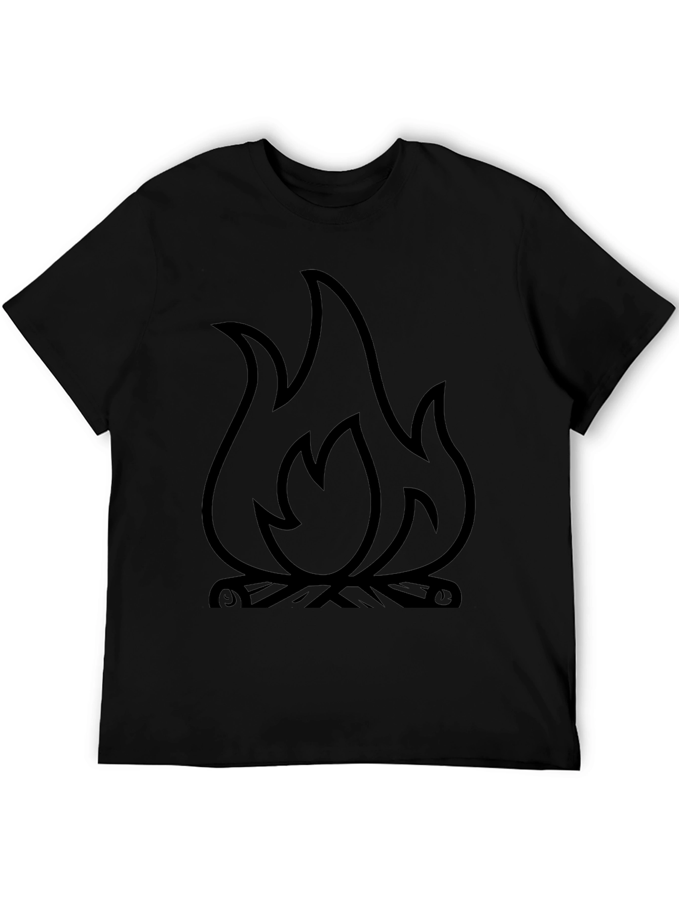 Fire Graphic T-Shirt - Black Cotton Blend Tee