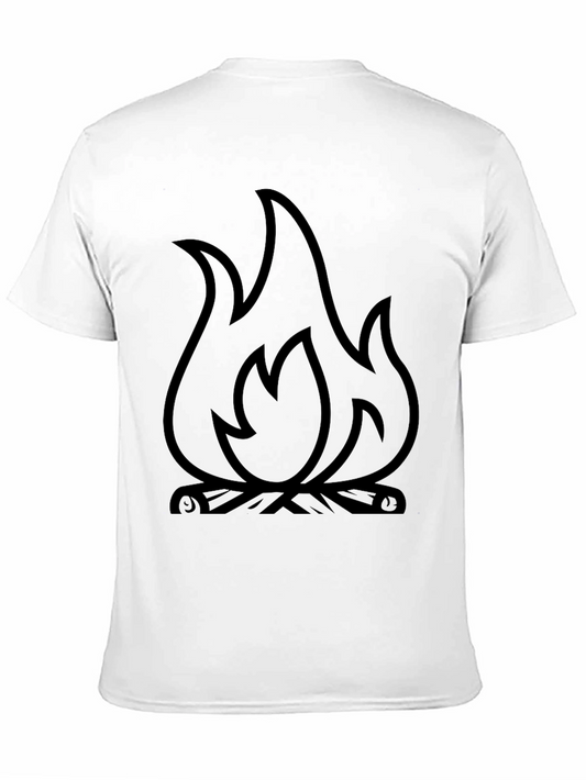 Fire Graphic T-Shirt - Black Cotton Blend Tee