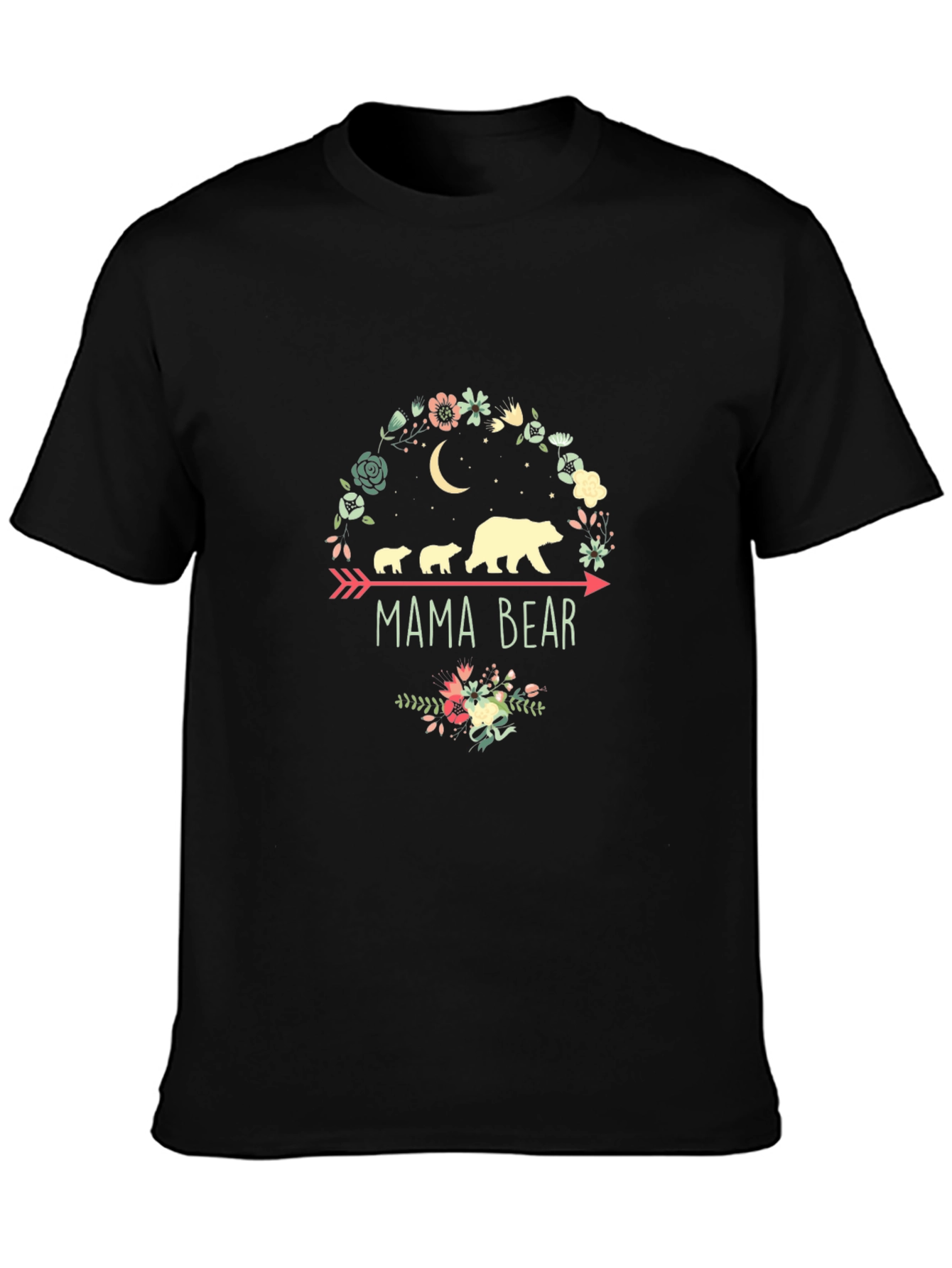 Mama Bear T-Shirt: Floral Arrow Design