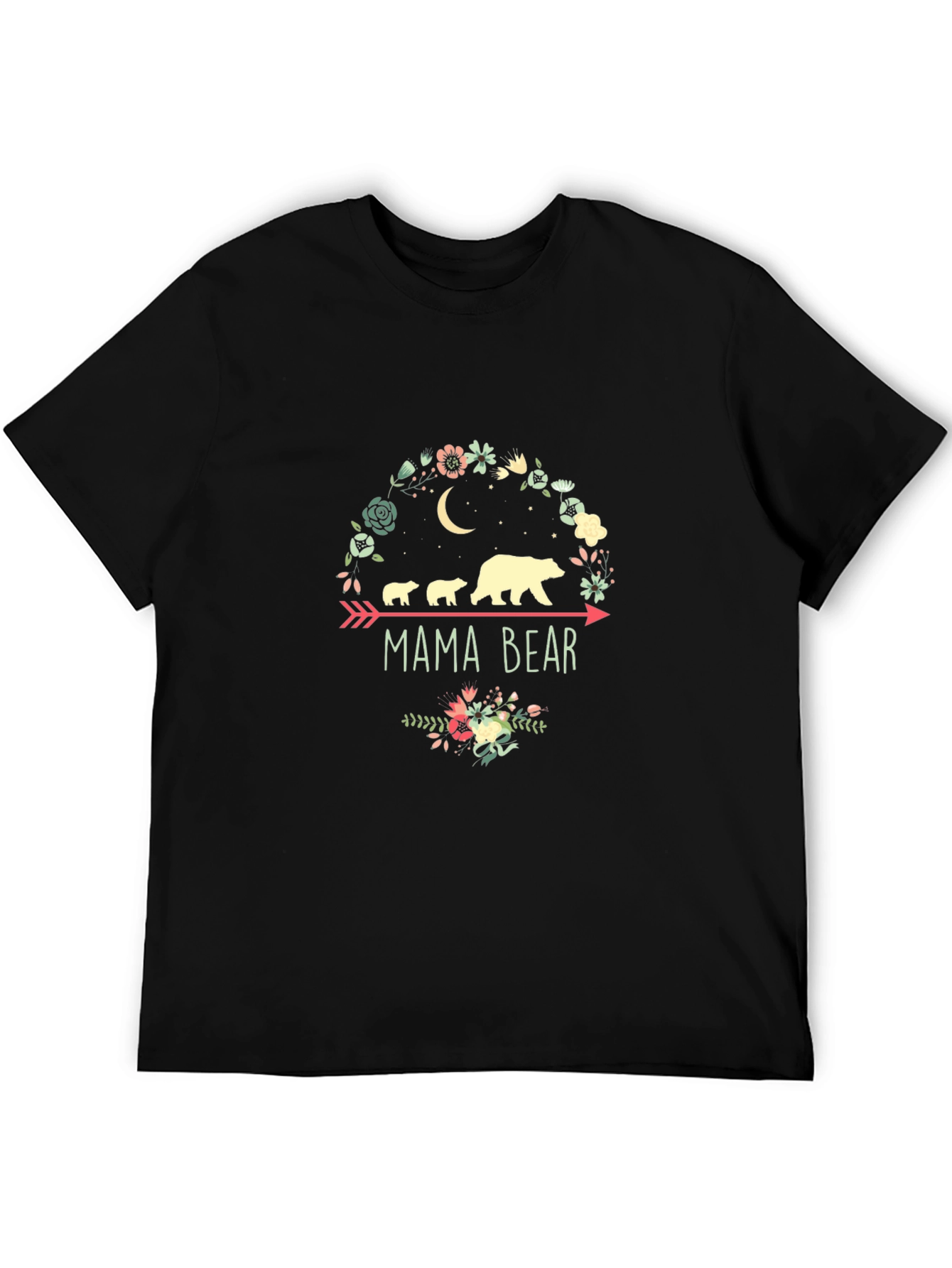 Mama Bear T-Shirt: Floral Arrow Design