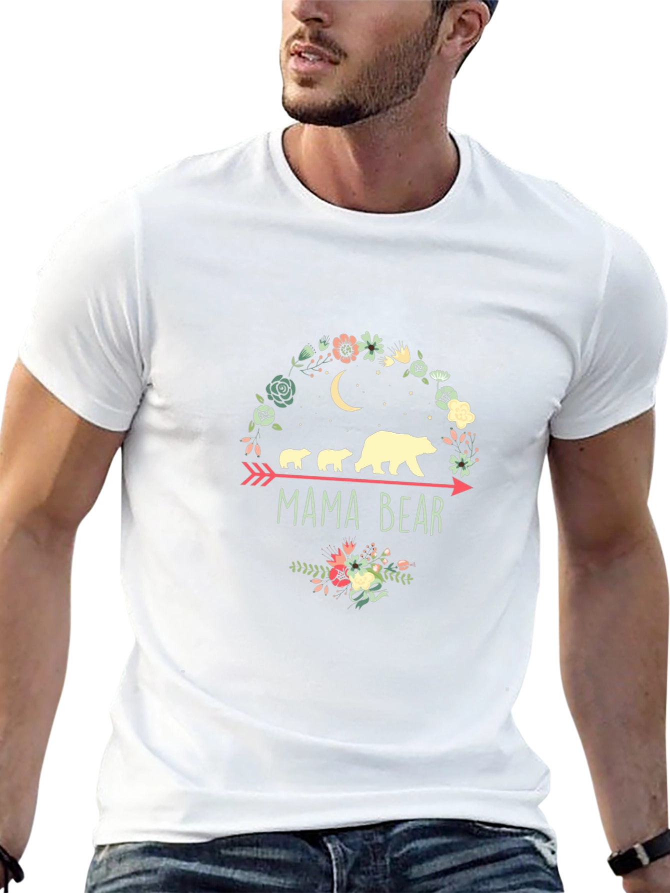 Mama Bear T-Shirt: Floral Arrow Design