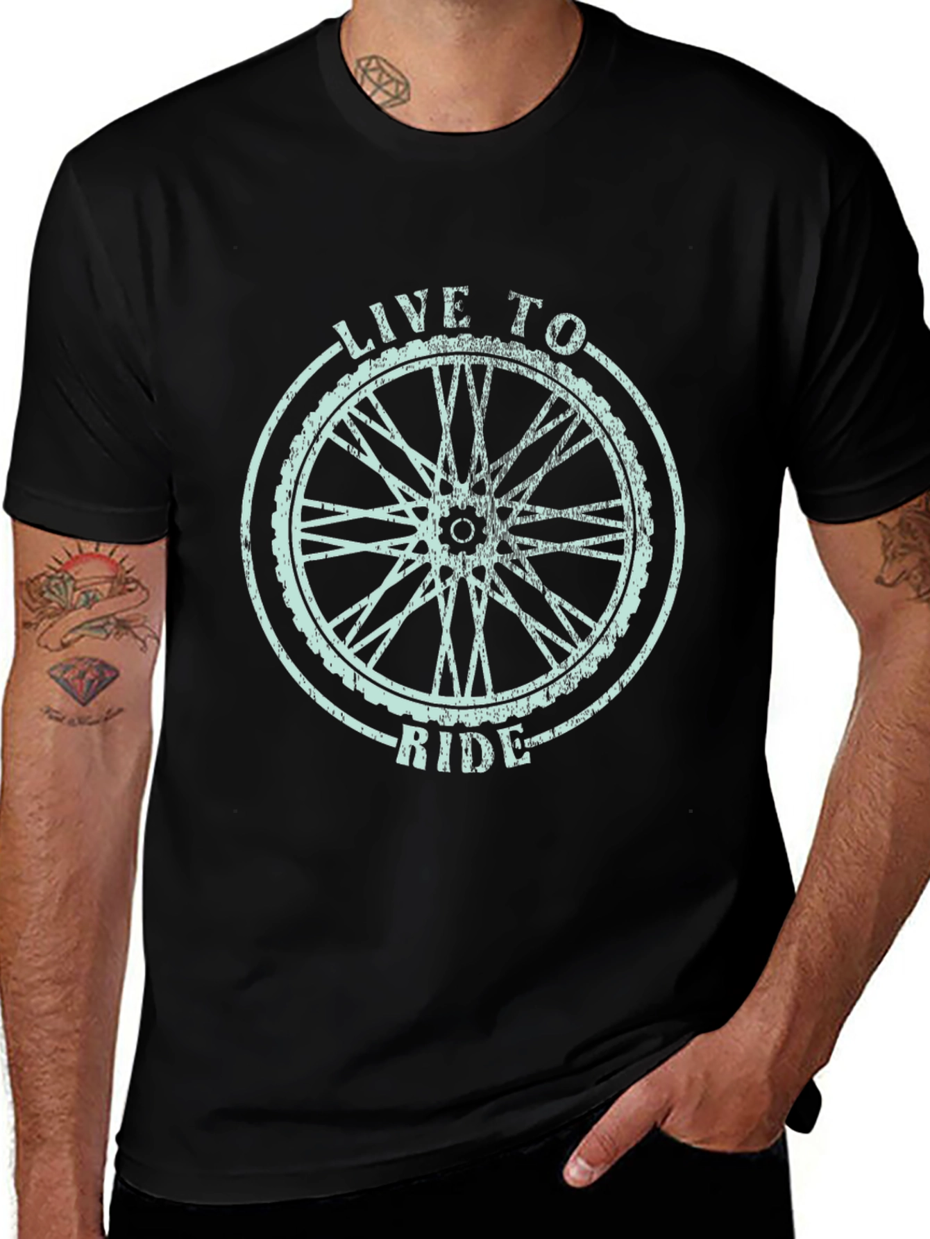 Live to Ride Black Graphic Tee