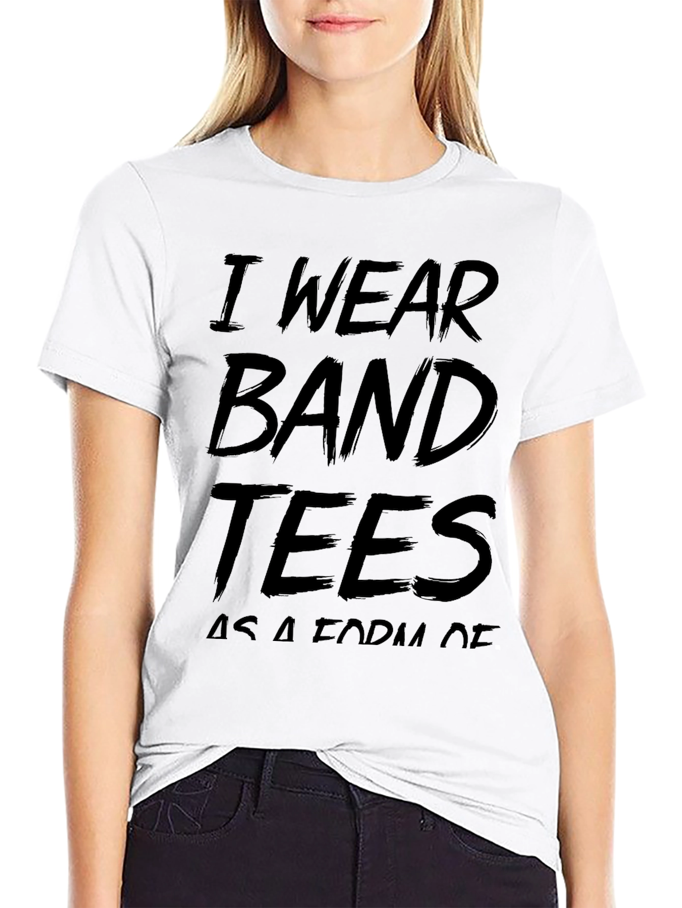 I Wear Band Tees Graphic T-Shirt - Black