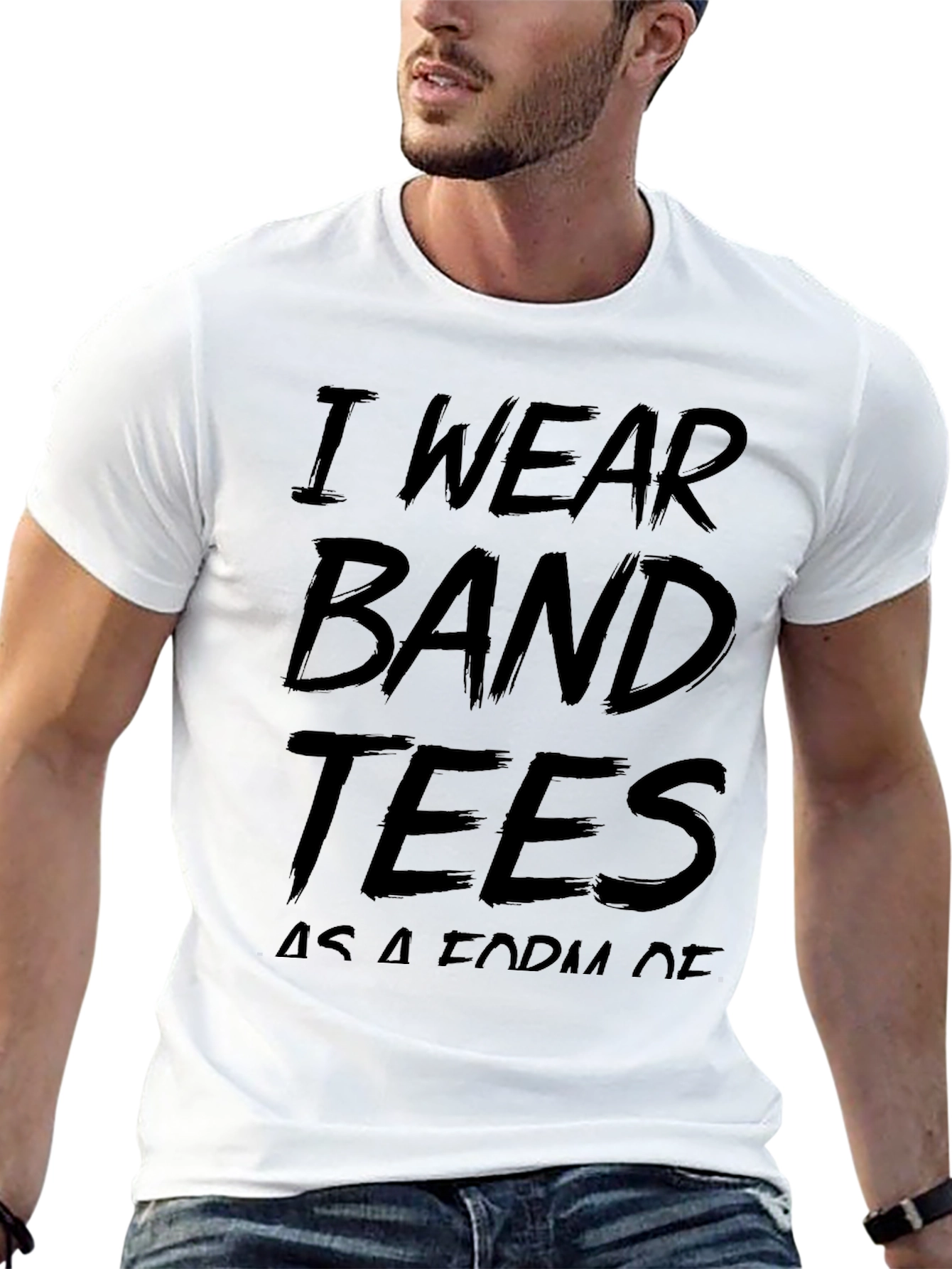 I Wear Band Tees Graphic T-Shirt - Black