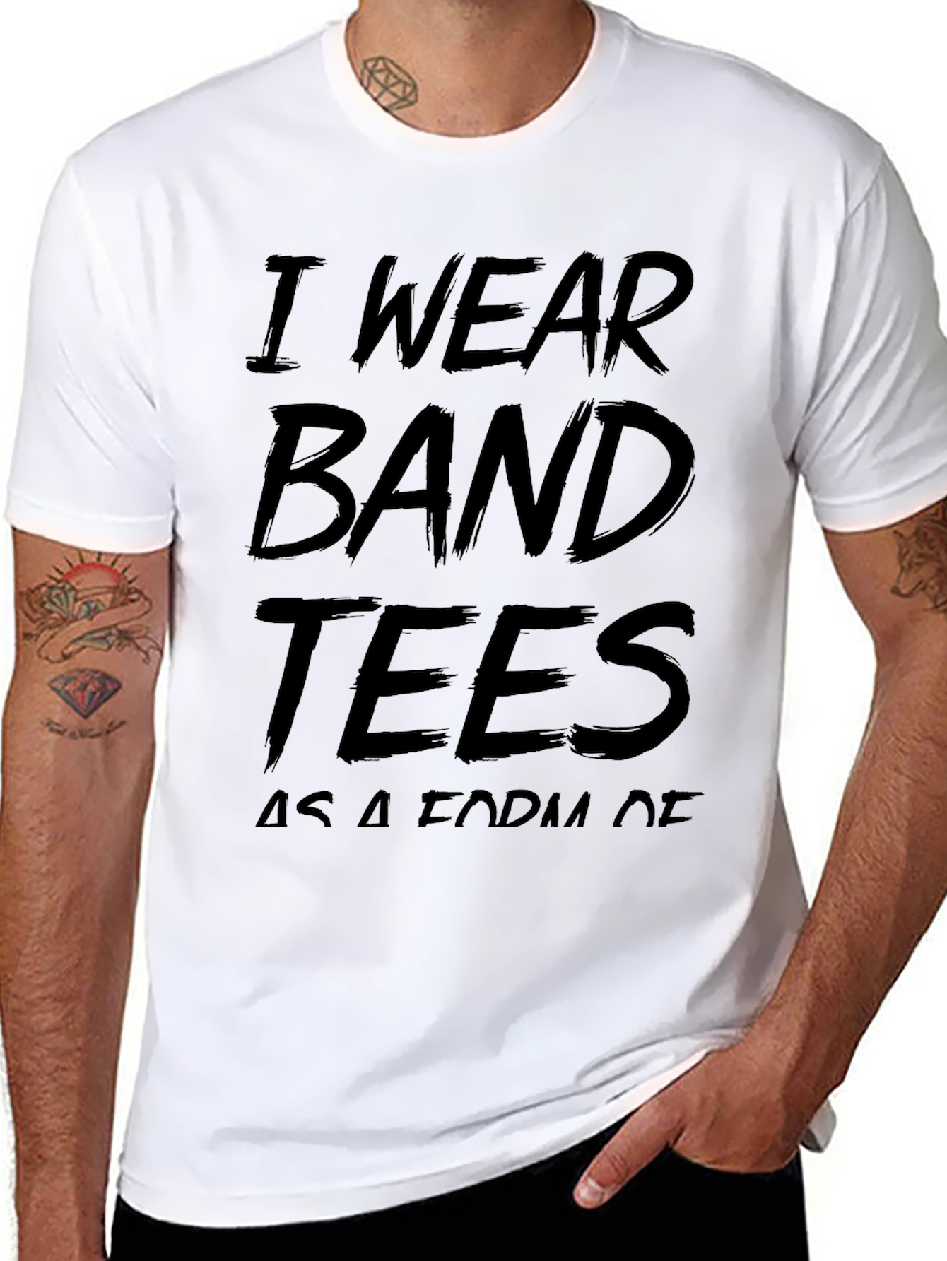 I Wear Band Tees Graphic T-Shirt - Black