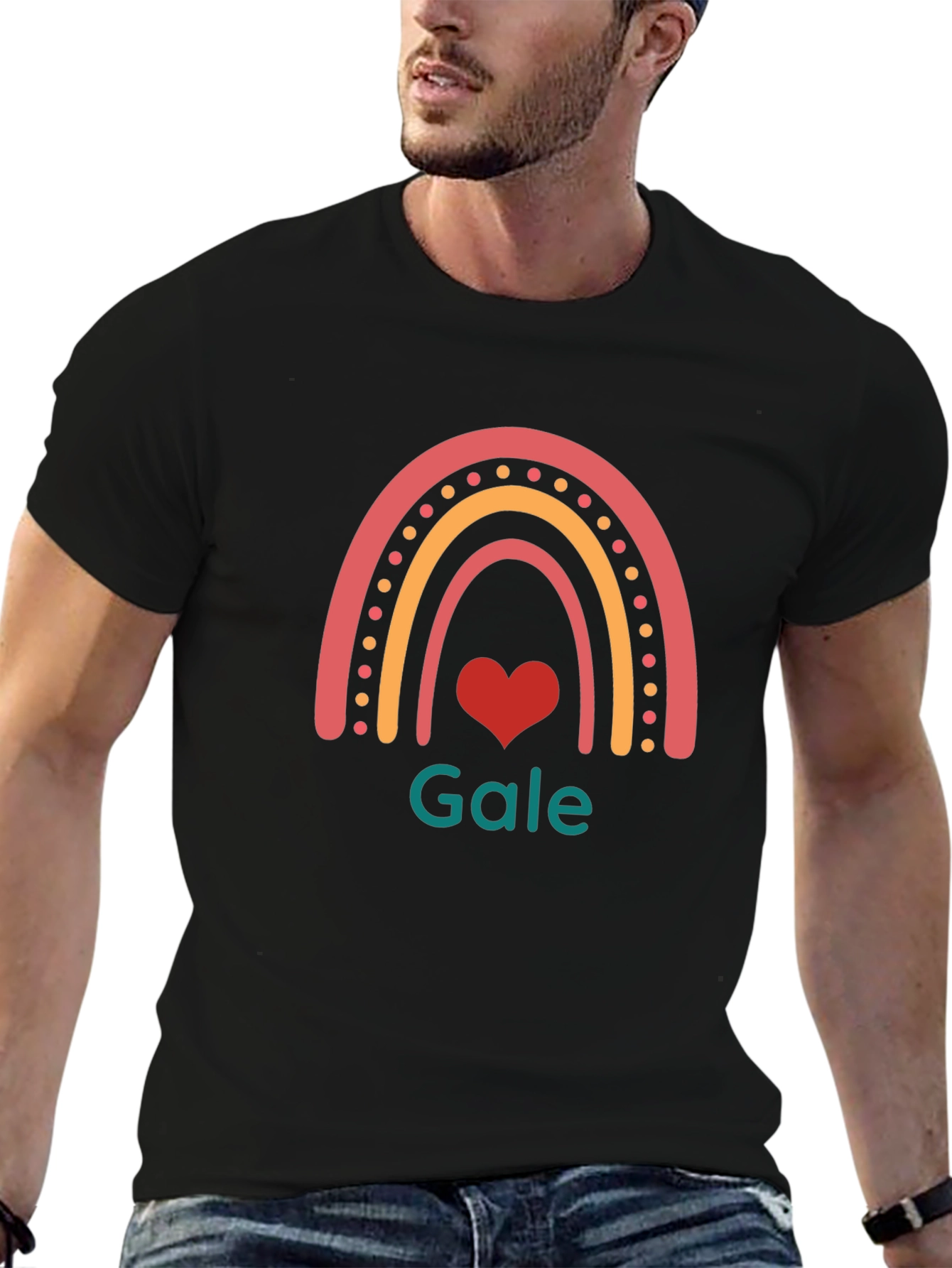 Rainbow Heart Gale T-Shirt - Stylish Graphic Tee