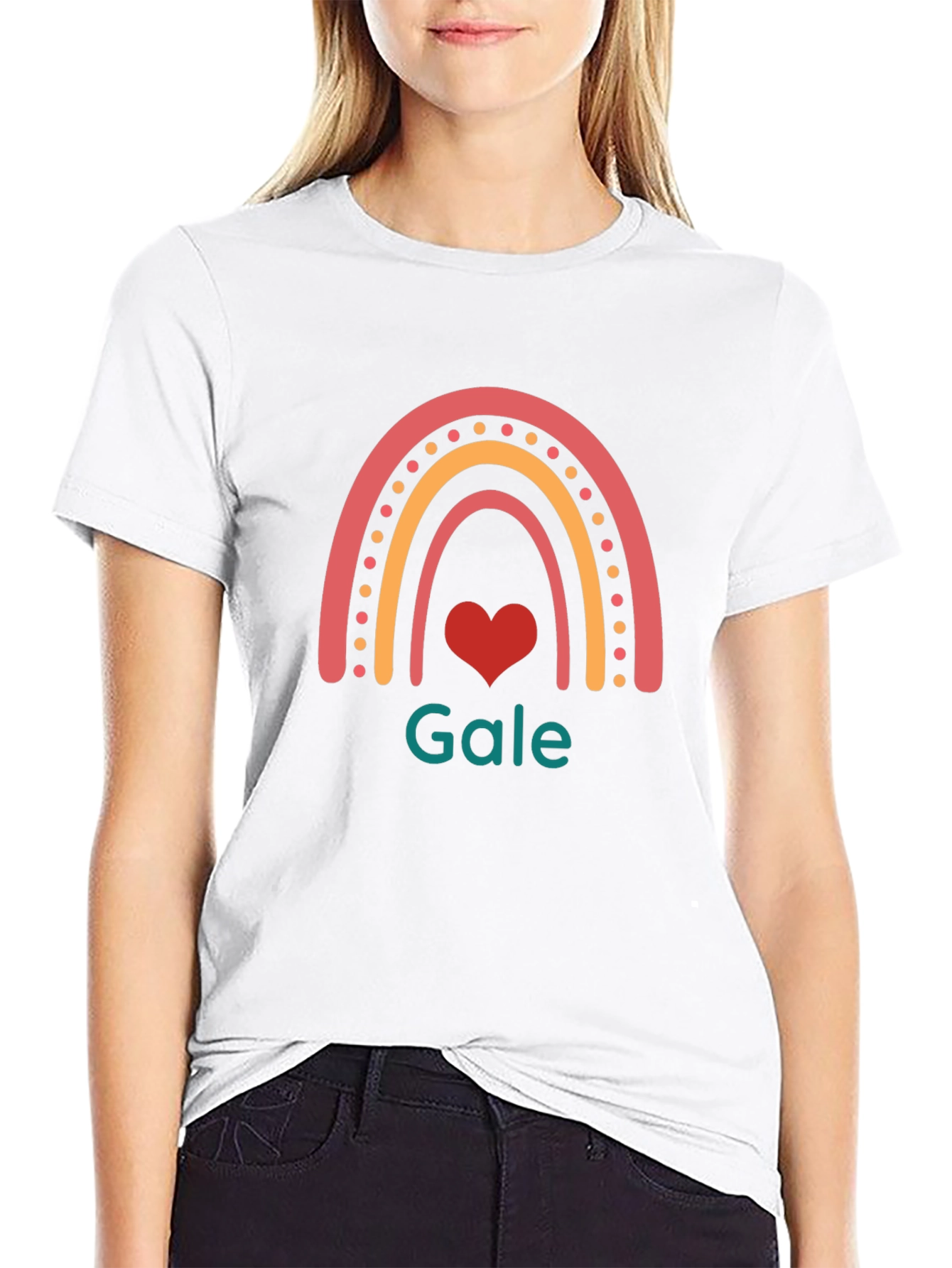 Rainbow Heart Gale T-Shirt - Stylish Graphic Tee