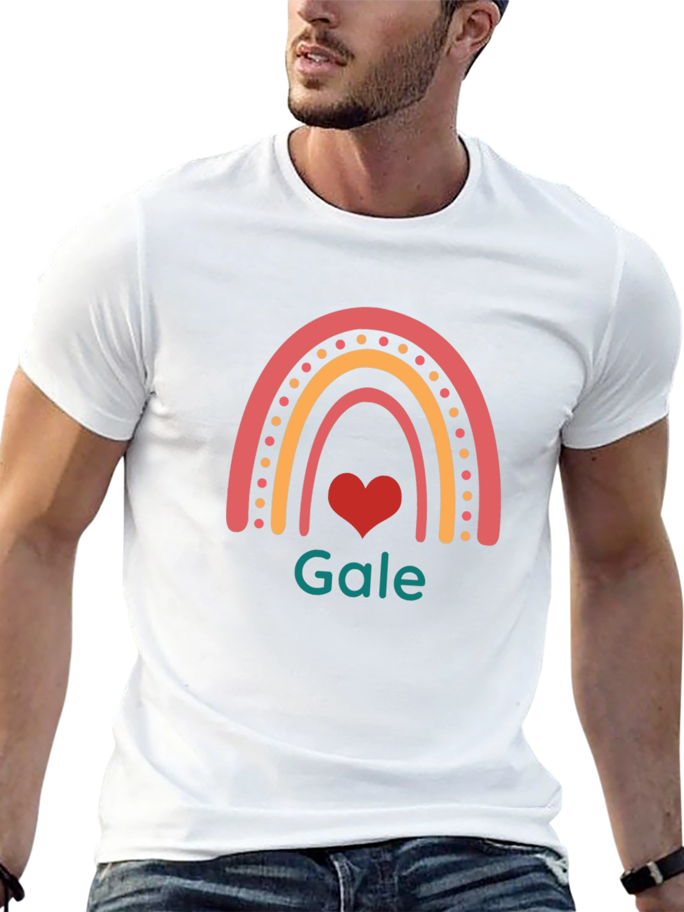 Rainbow Heart Gale T-Shirt - Stylish Graphic Tee