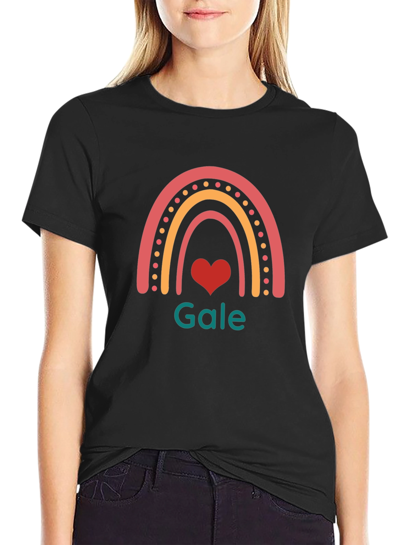 Rainbow Heart Gale T-Shirt - Stylish Graphic Tee