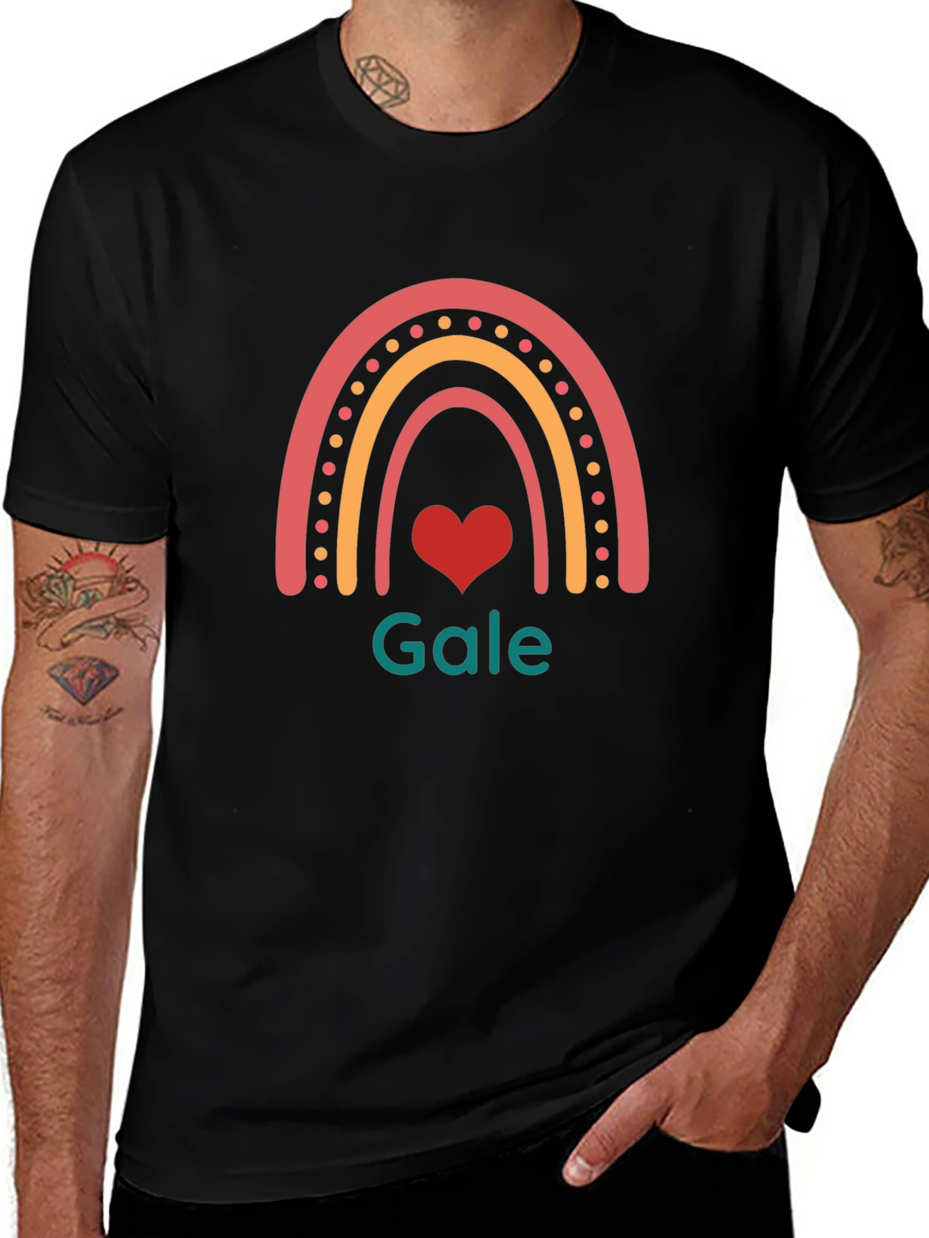 Rainbow Heart Gale T-Shirt - Stylish Graphic Tee