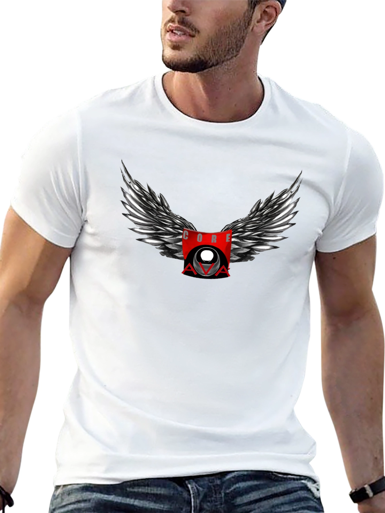 CORE AVA Winged Graphic Black T-Shirt