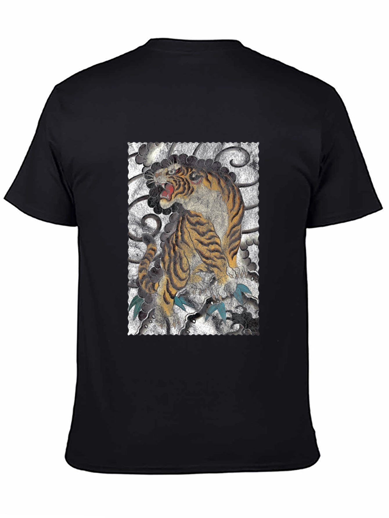 Tiger Graphic Print Black T-Shirt